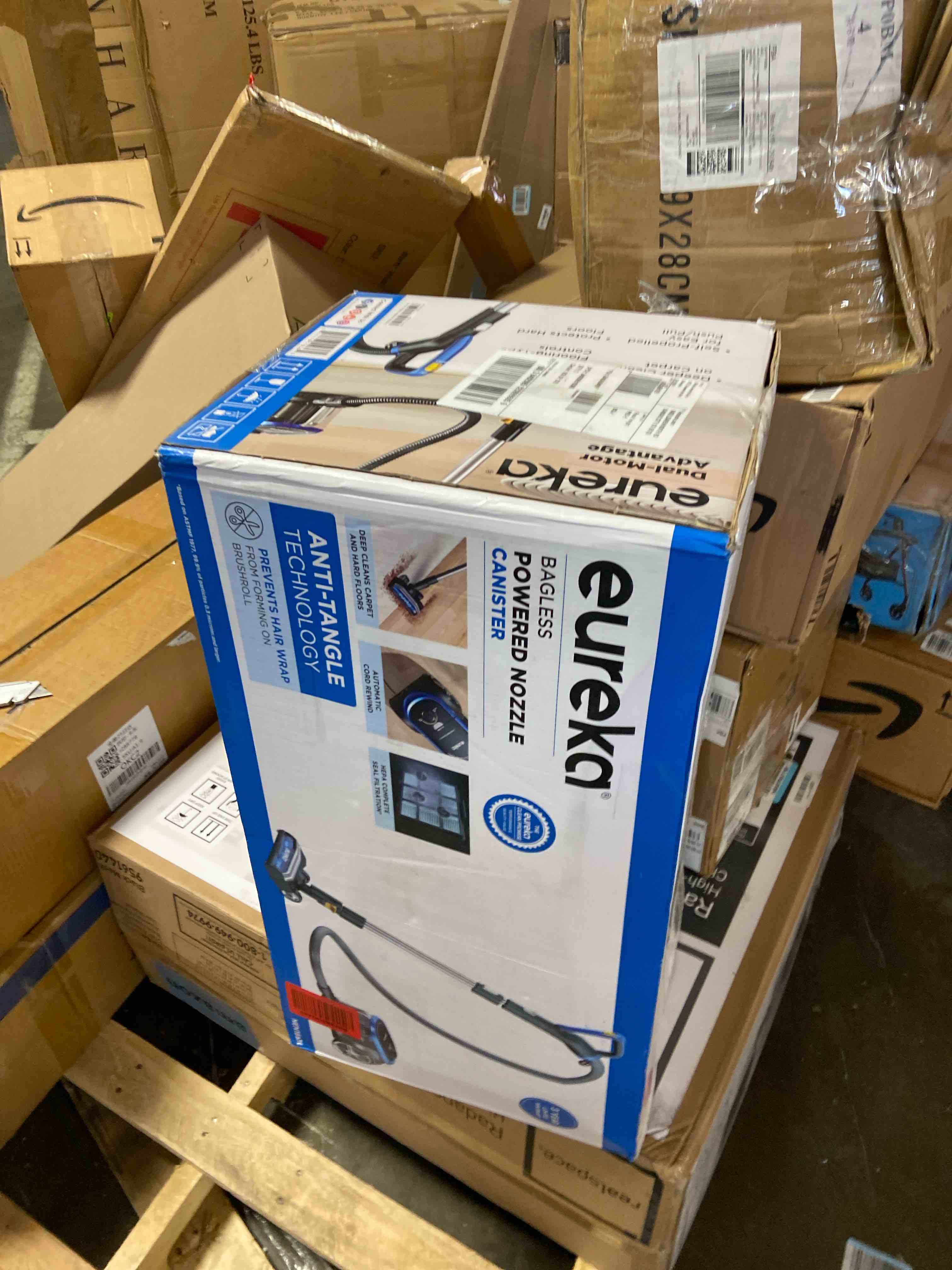 Condition photo showing Good Condition for Eureka Bagless Canister Vacuum with Washable HEPA Filter, 16KPA Suction for Carpets/Hard Floors, Compact Design with 3 Cleaning Tools, 2-Motor Household Vacuum, Lightweight and Easy Maneuverable Indigo Blue