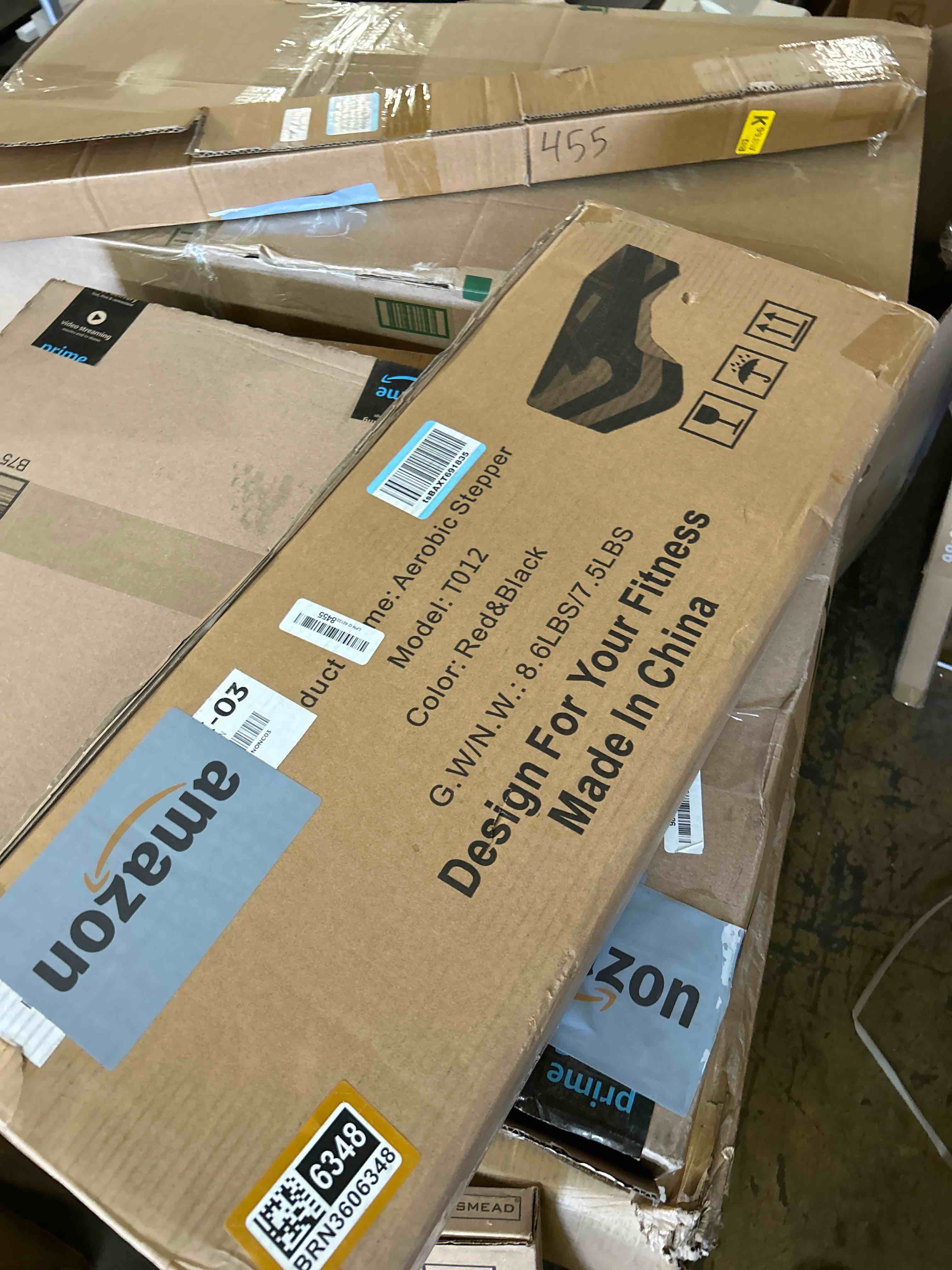 Condition photo showing New/Like New for Aerobic Exercise Step, Adjustable Aerobic Stepper for Exercise, Workout Step Platform for Step Up, 26.5" Step Deck with 4” 6” 8” Adjustable Height Risers, Women Home Gym Cardio Fitness Red