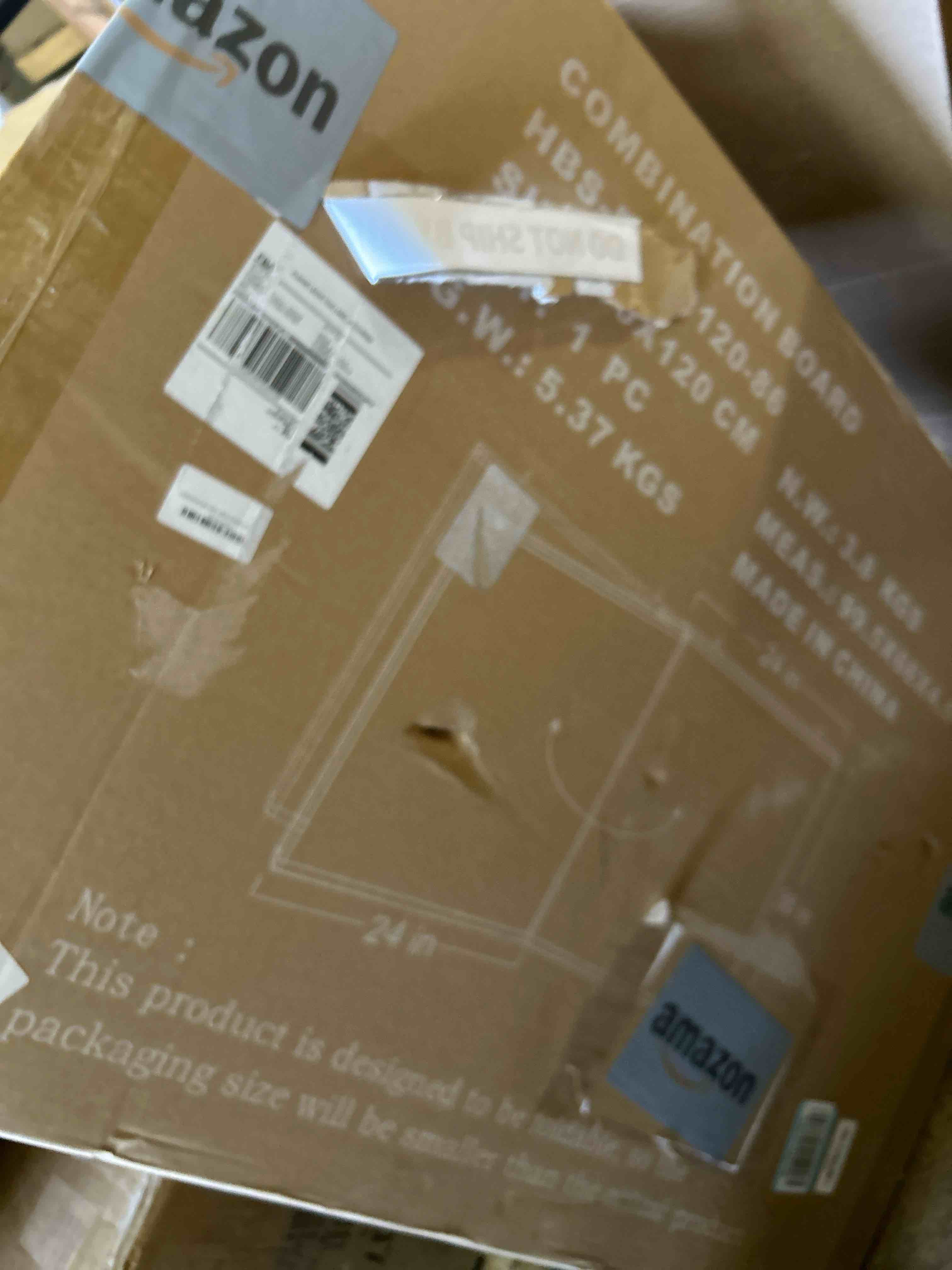 Condition photo showing New/Like New for Magnetic White Board and Cork Board Combo, 48 X 36 inches Whiteboard Bulletin Combination Board, Wall Mounted Dry Erase Message Board for Home, School and Office