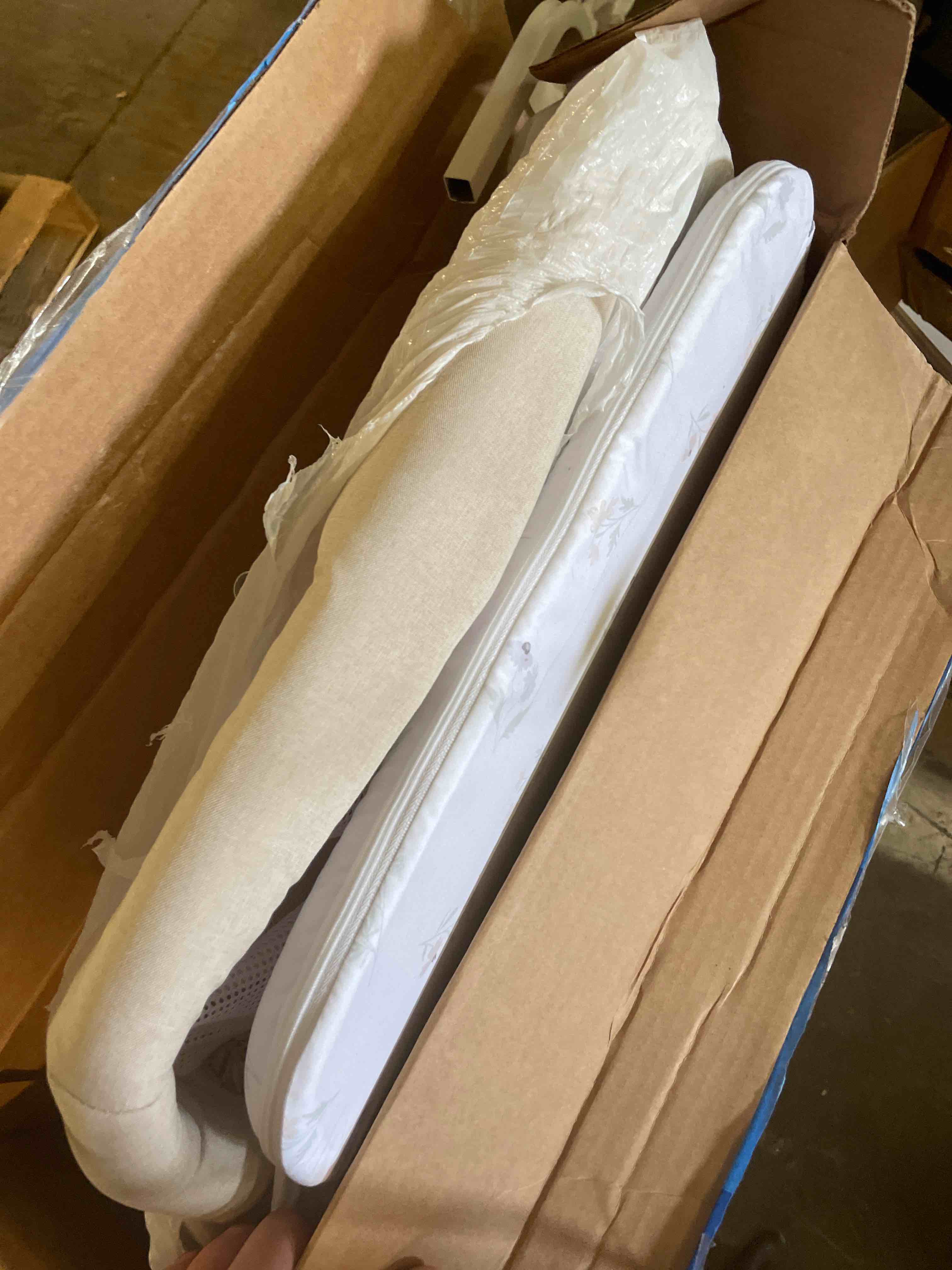 Condition photo showing As Is for HARPPA Cuddly Baby Bassinet Bedside Sleeper, 3 in 1 Rocking Bassinet with Mattress and Soft Cover, Full Mesh Sides, 5 Height Adjustable with Wheels for Newborns, Beige