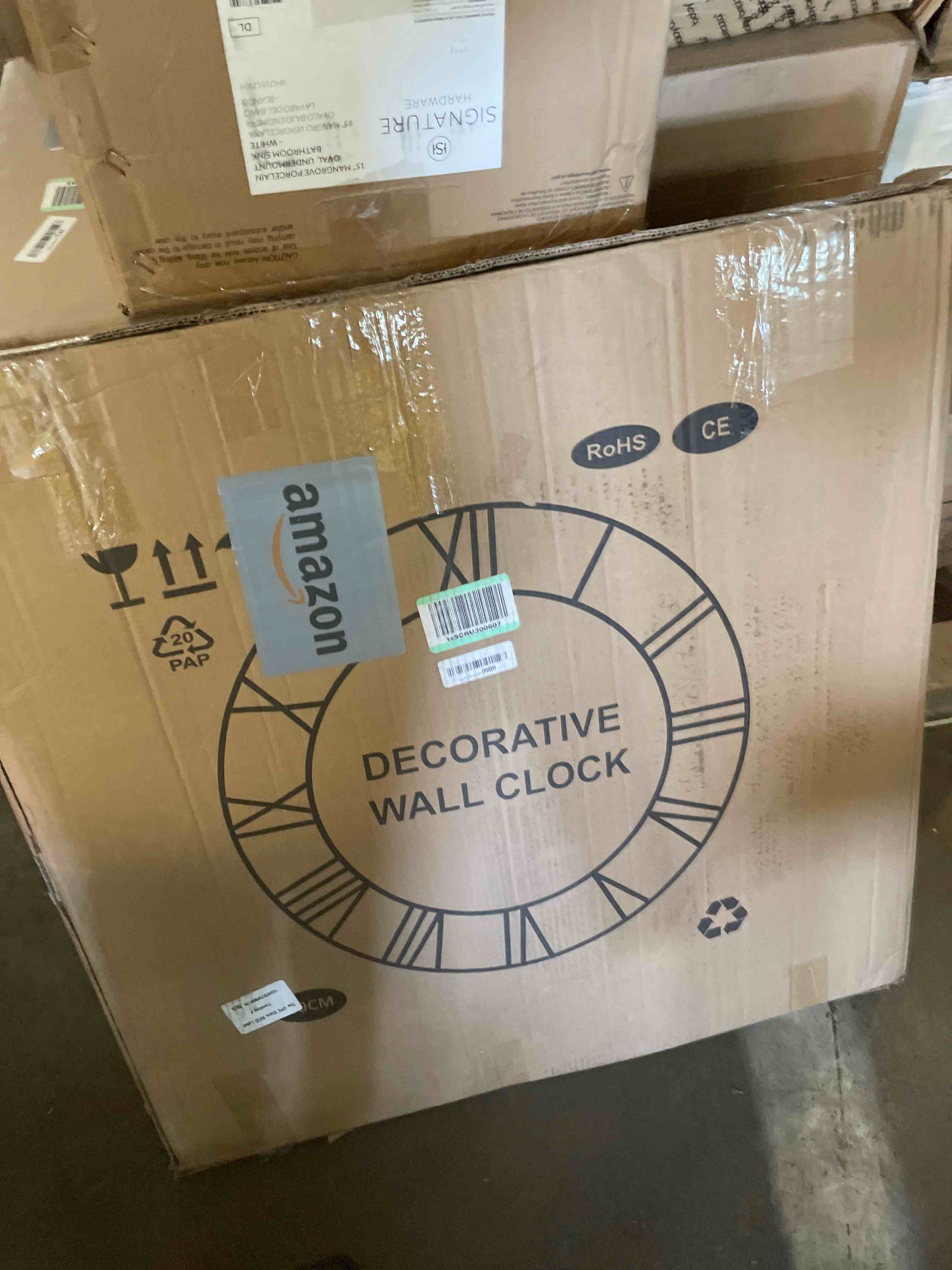 Condition photo showing Good Condition for LEIKE Large Wall Clocks,Silent,Non Ticking,Battery Operated Rustic Round Modern Big Wood Wall Clock for Living Room, Bedroom,Kitchen,Farmhouse,Office,Home Decor 32 IN A-wood-arabic Number