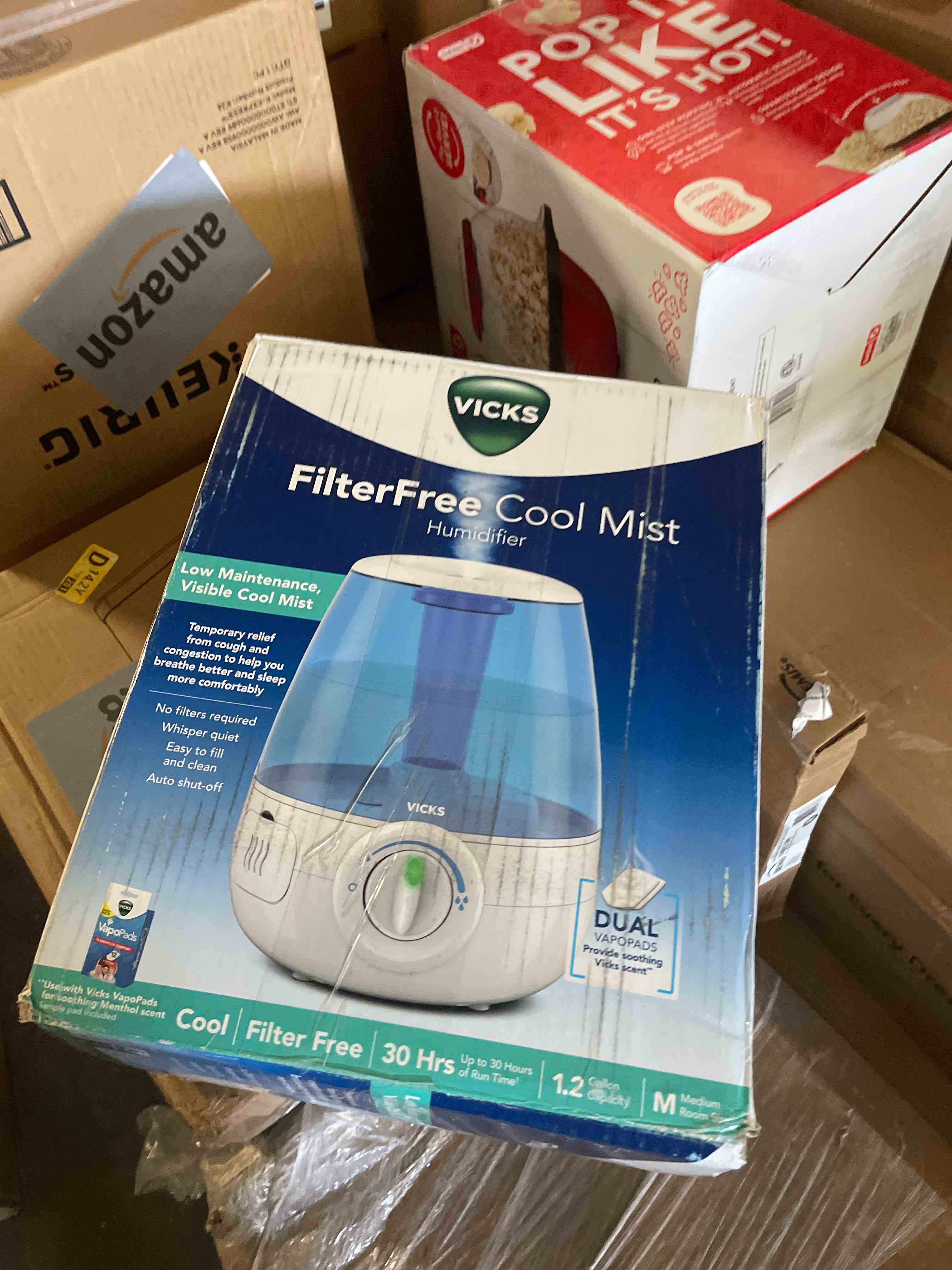 Condition photo showing Good Condition for Vicks Filter-Free Ultrasonic Humidifier, Recommended by Pediatricians*, 1.2 Gal Ultrasonic Cool Mist Humidifiers for Bedrooms & Kids Rooms, Works with Vicks VapoPads