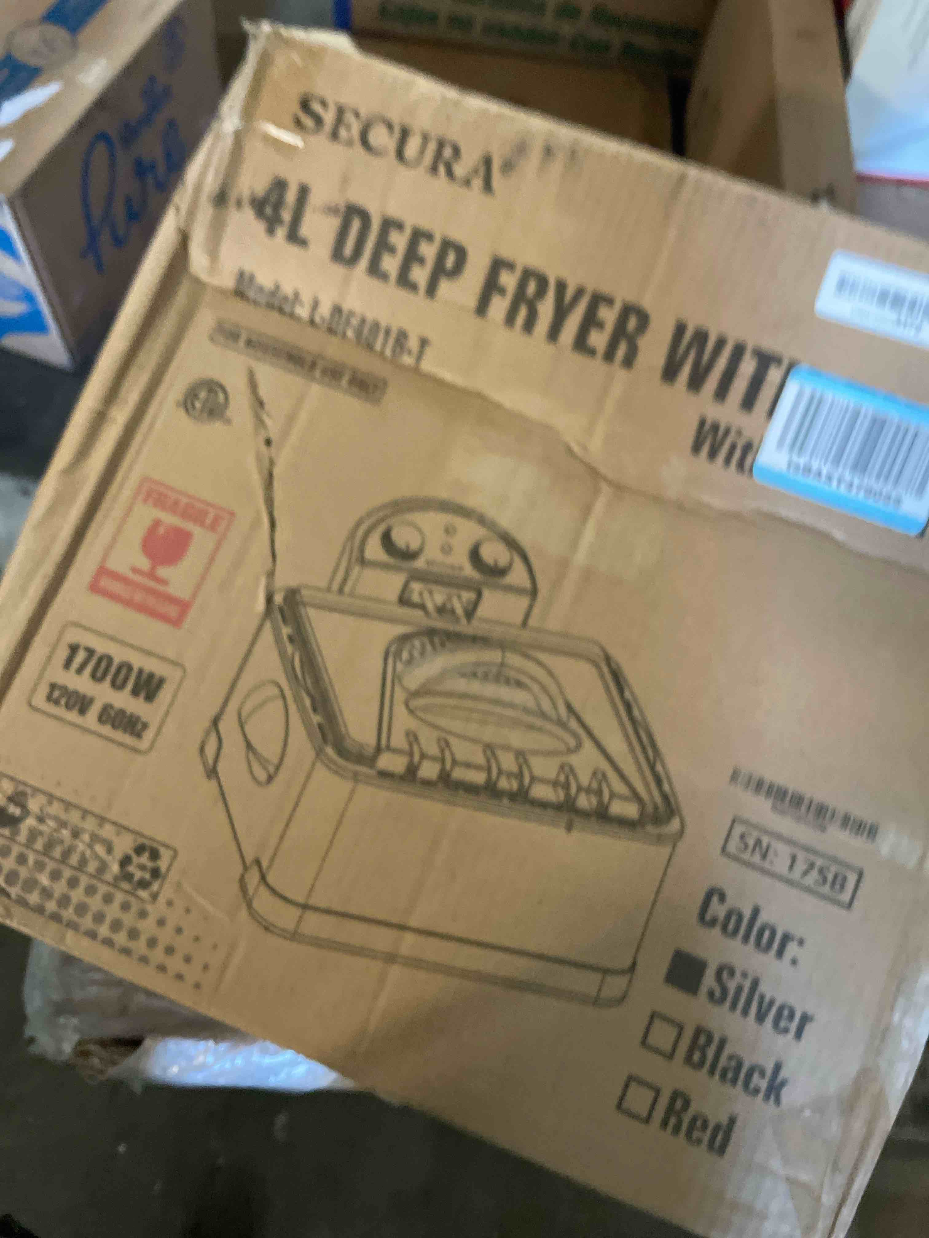 Condition photo showing Good Condition for Secura 4 Liters / 17-Cup Stainless-Steel 1700-Watt Electric Deep Fryer with Timer Free Extra Odor Filter, Triple Basket, 4.5 Quarts, Silver 4.4 quart Silver