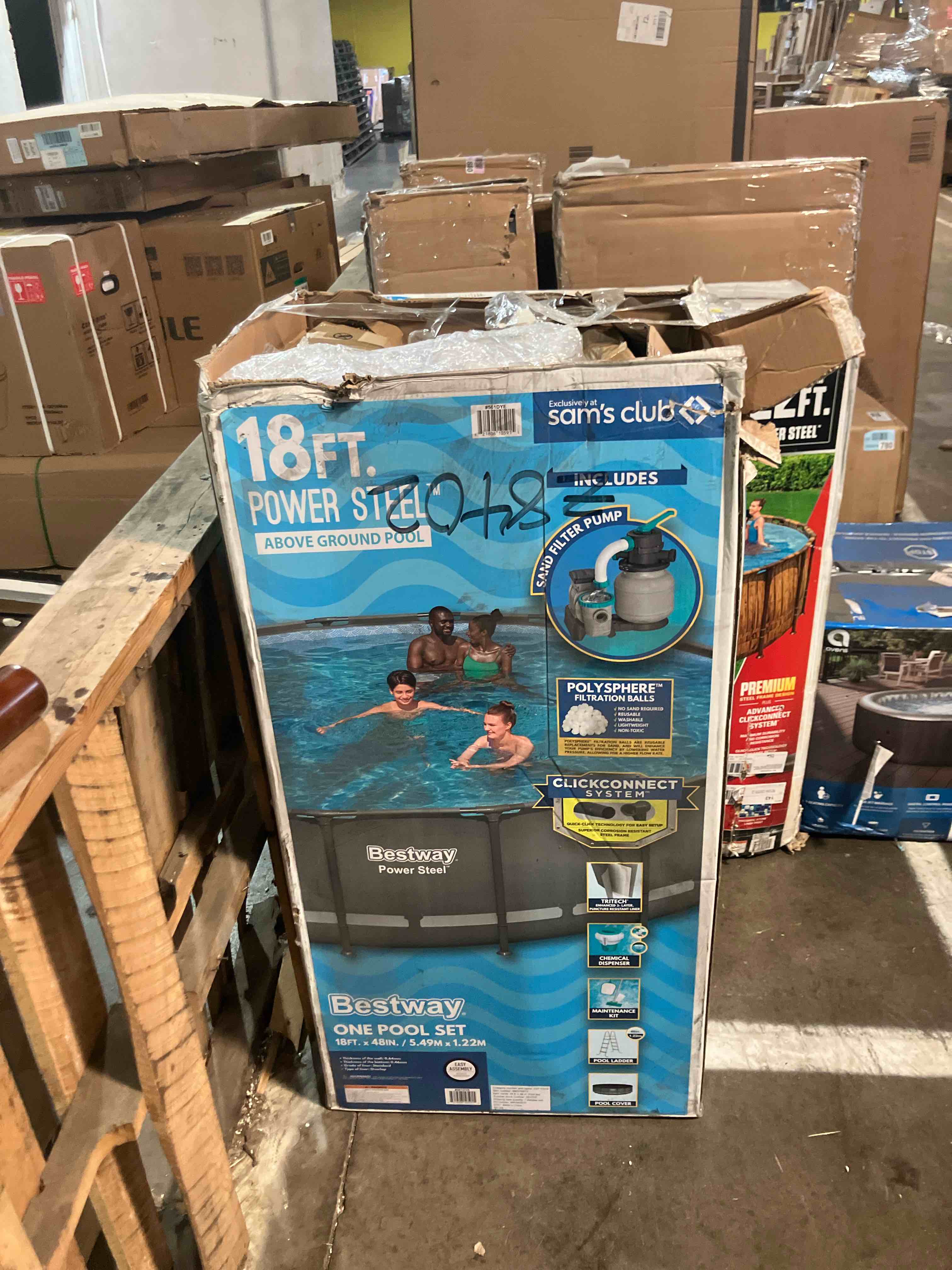 Condition photo showing New/Like New for Bestway Power Steel 18’ x 48” Round Above Ground Pool Set