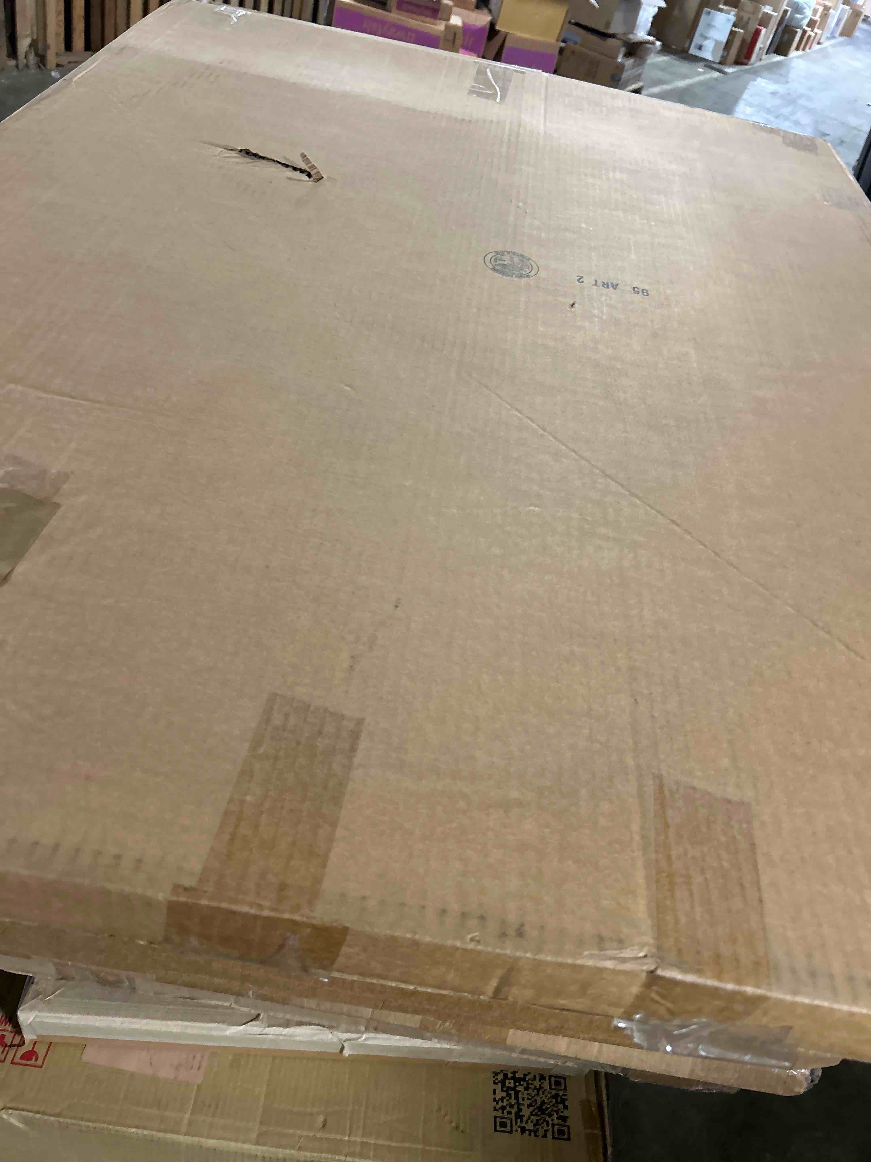 Condition photo showing As Is for 20x16 Gold Squared Abstract Canvas Print Wall Art(similar)