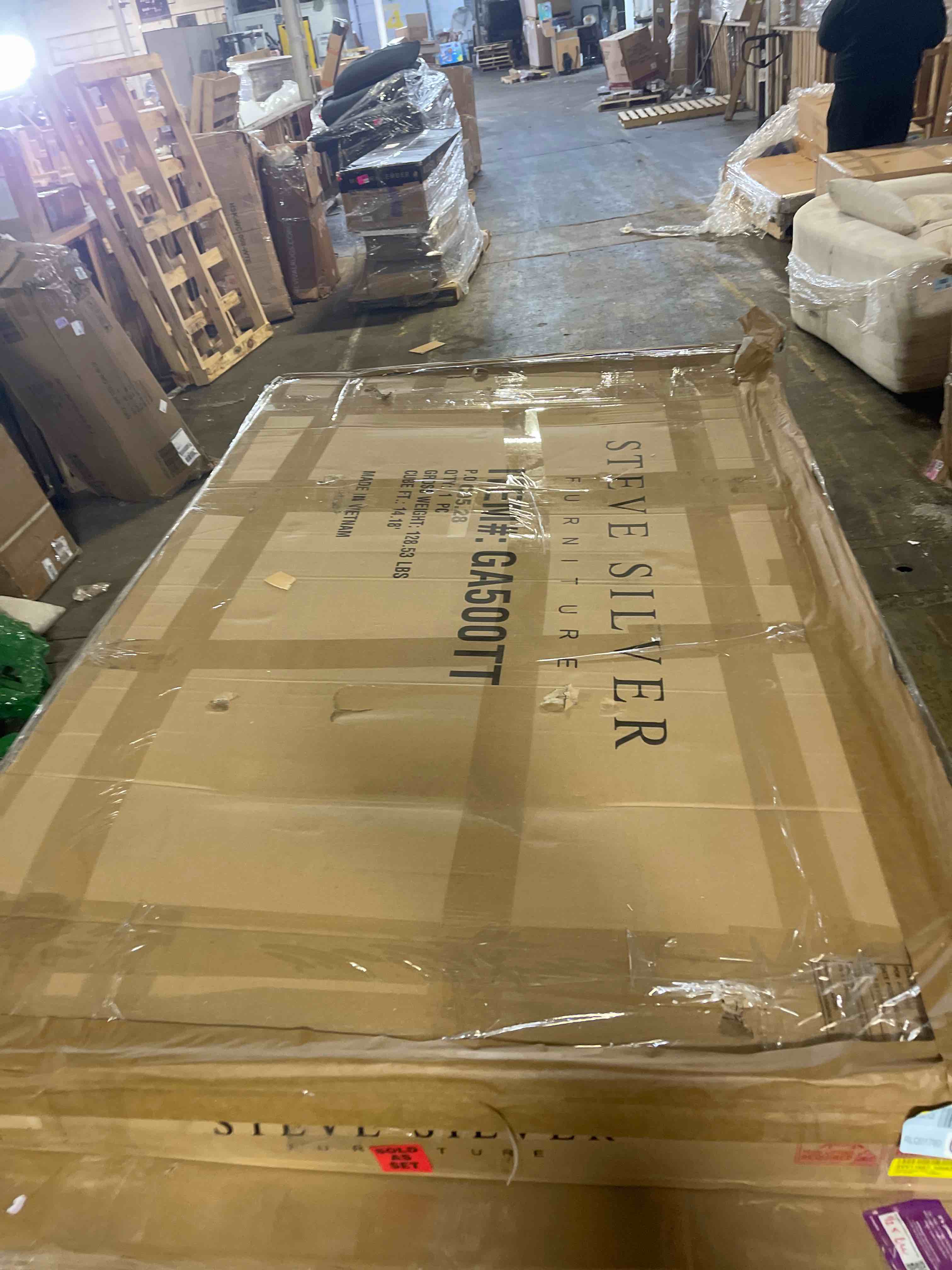 Condition photo showing As Is for Garland 70-88-inch Table w/18-inch Leaf