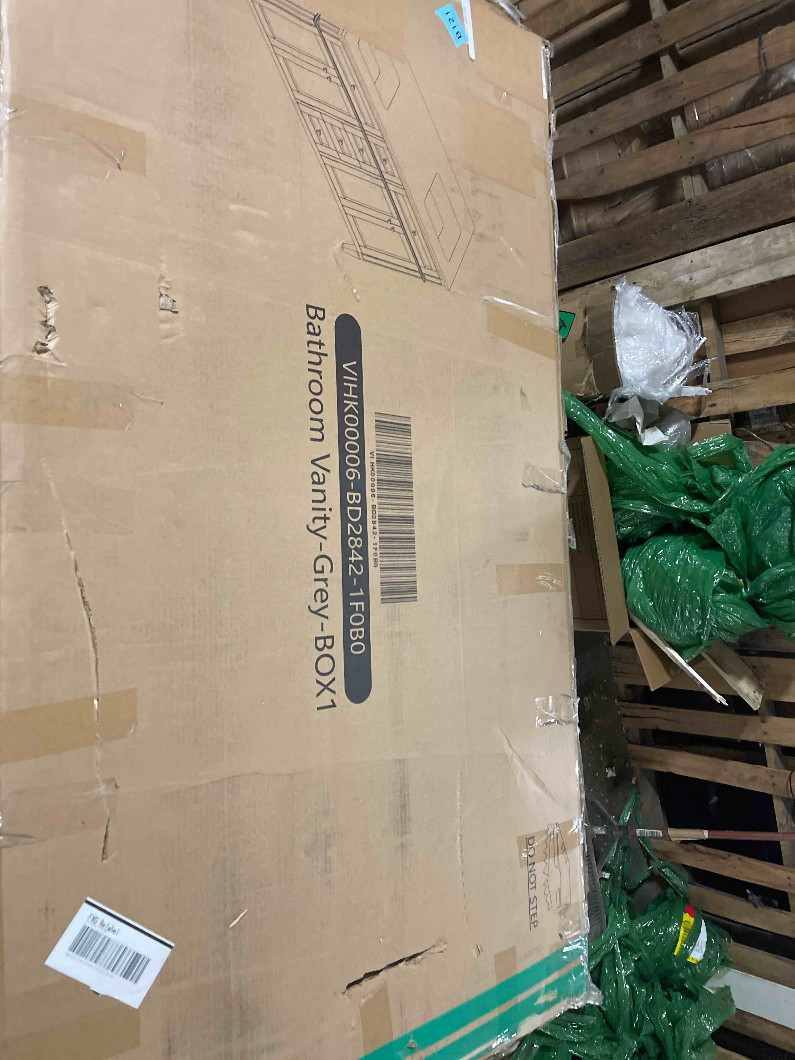 Condition photo showing As Is for ajhane 72" double bathroom vanity set (incomplete )