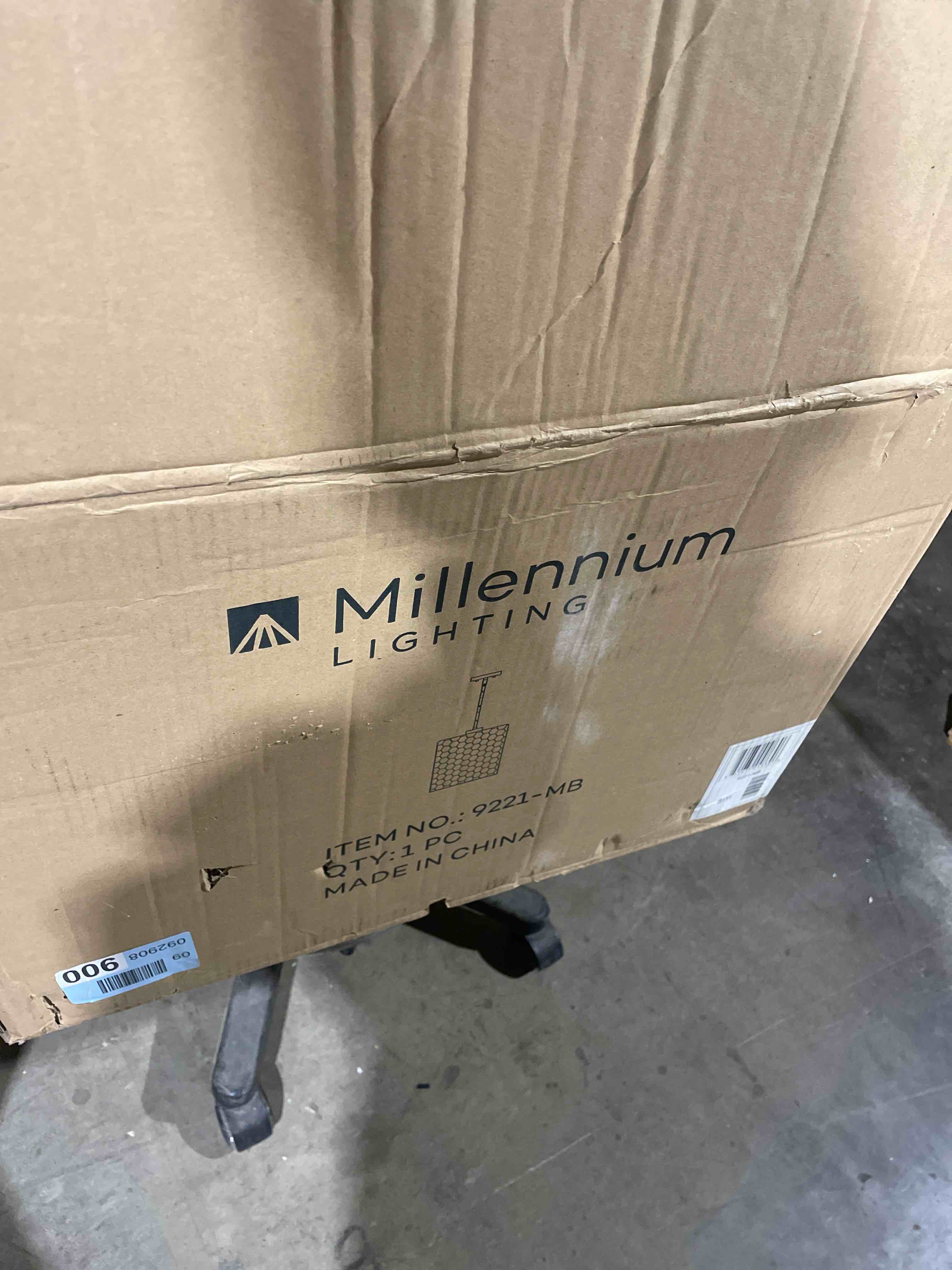 Condition photo showing New/Like New for ML Lighting 9221-MB Ashli 1-Light Pendant light in Matte Black Finish