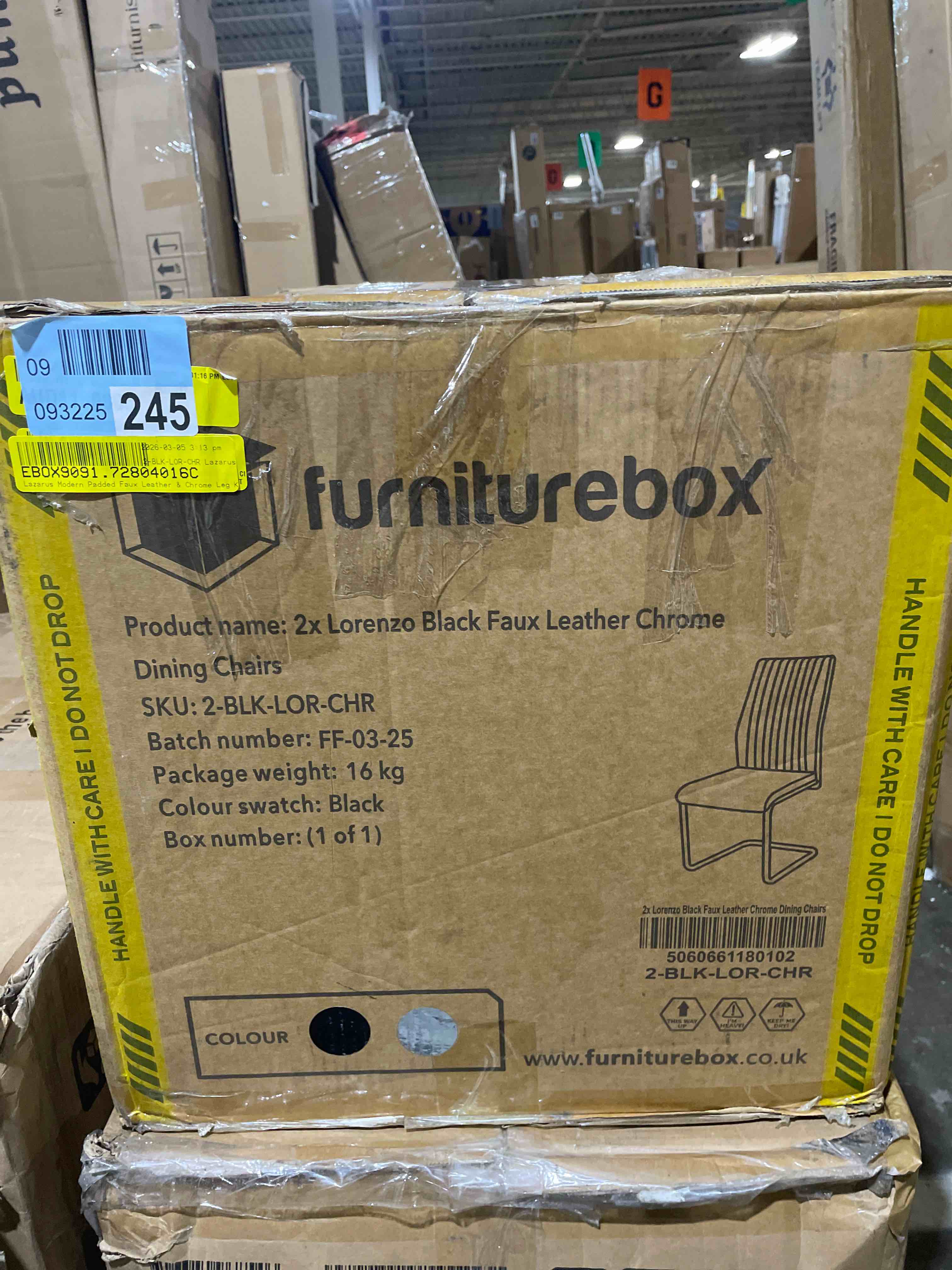 Condition photo showing New/Like New for Furniturebox UK Black Dining Chairs Set of 2 - Lorenzo Chairs for Dining Room Set of 2 - Premium Kitchen Dining Room - Modern & Stylish Modern Seating (2X Black Chairs)
