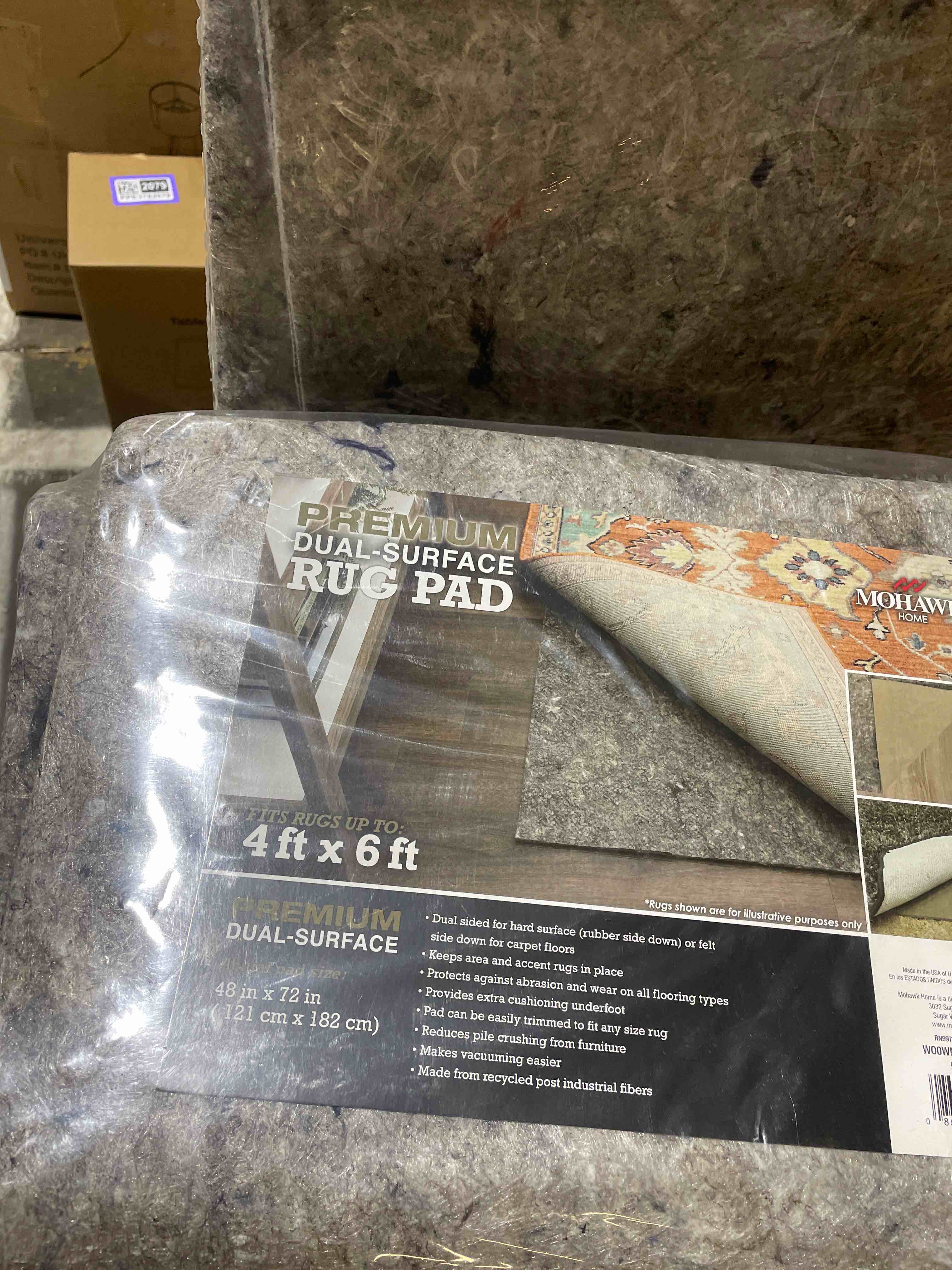 Condition photo showing New/Like New for Mohawk Home 4' x 6' Premium Luxury Non Slip Rug Pad 1/4 Thick Dual Surface Felt + Rubber Gripper - Safe for All Floors, Synthetic Fiber, Grey