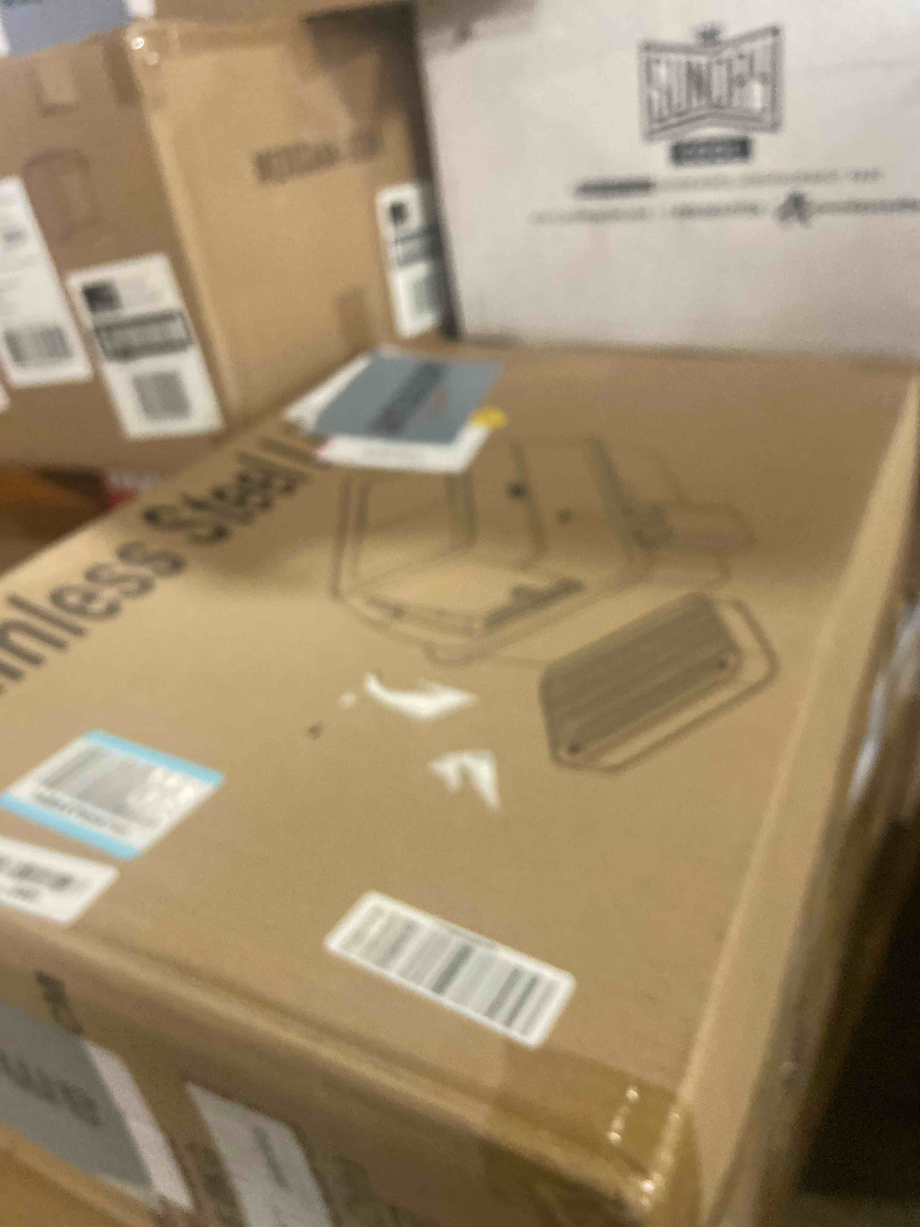 Condition photo showing New/Like New for Stainless Steel Litter Box with Lid,Front Entry Top Exit Kitty LitterBox,Extra Large Enclosed Metal Cat Box with Litter Scoop & Litter Mat-Black