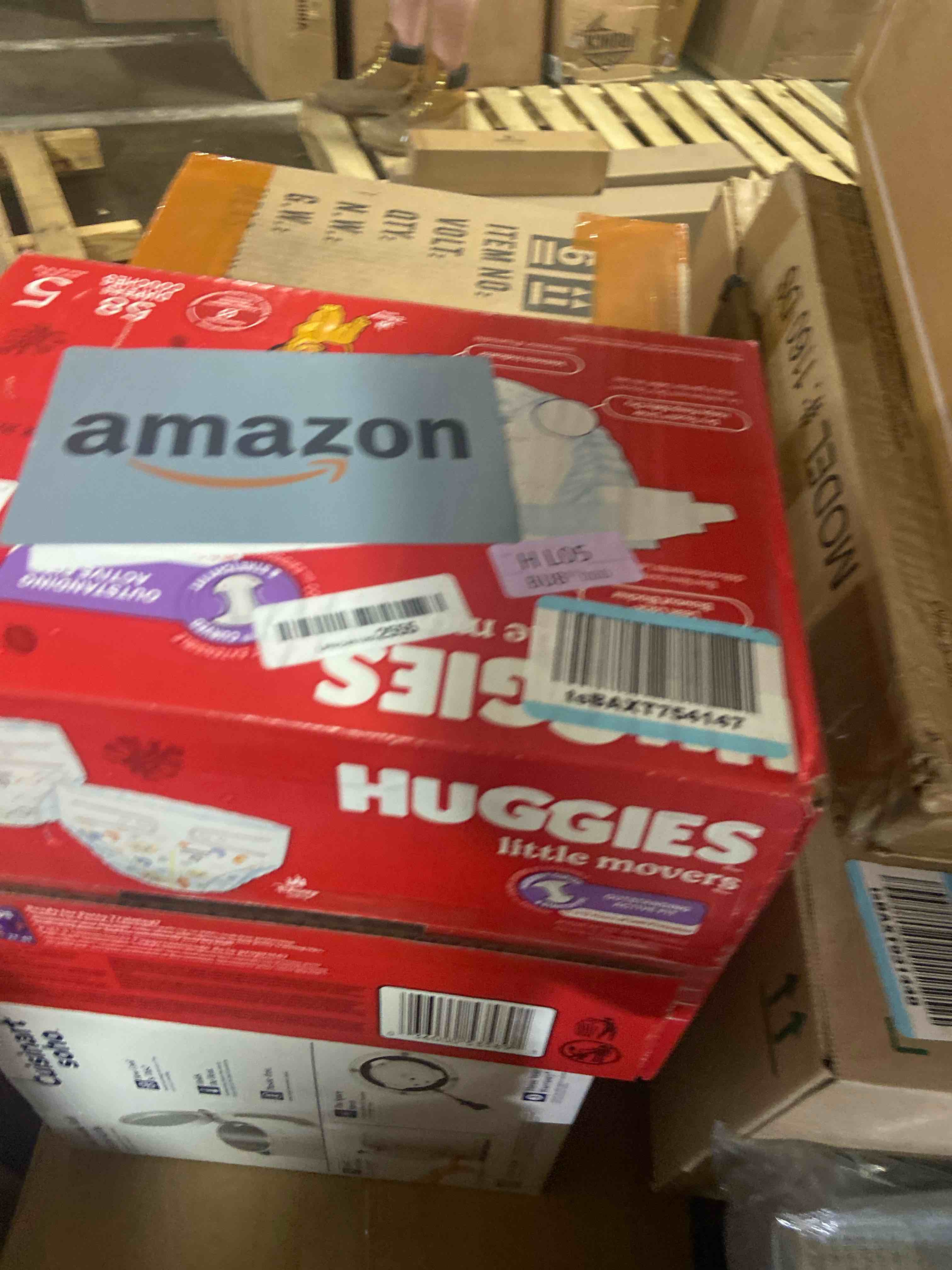 Condition photo showing New/Like New for Huggies Size 5 Diapers, Little Movers Baby Diapers, Size 5 (27+ lbs), 58 Count, Packaging May Vary Size 5 58