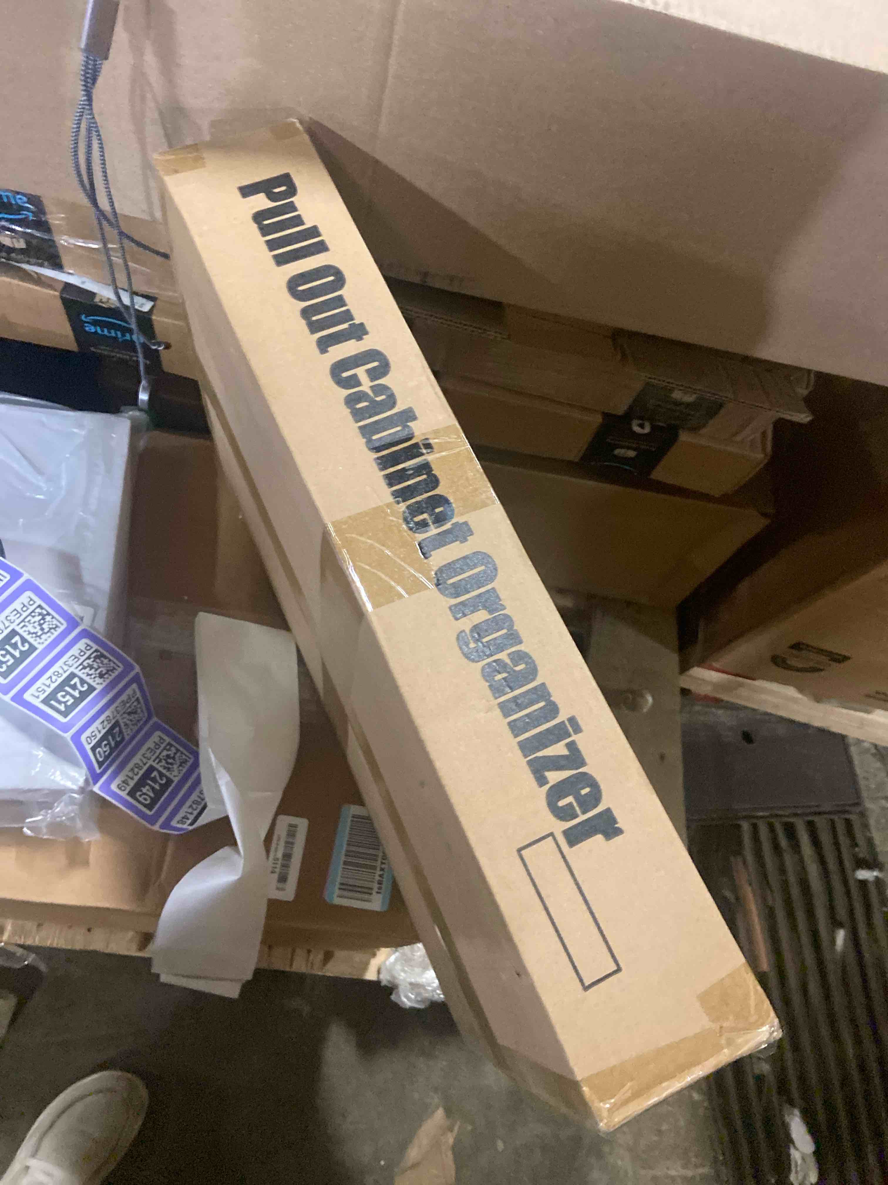 Condition photo showing New/Like New for 2 Pack Pull Out Cabinet Organizer 21" Deep Expandable Slide Out Drawer Organizers,No Drill Pull Out Drawers Adhesive with Nano Compatible Framed Cabinets Shelves For Kitchen Pantry Adjustable Width White 21"D x12.4"-20.47"W (2 Pack)