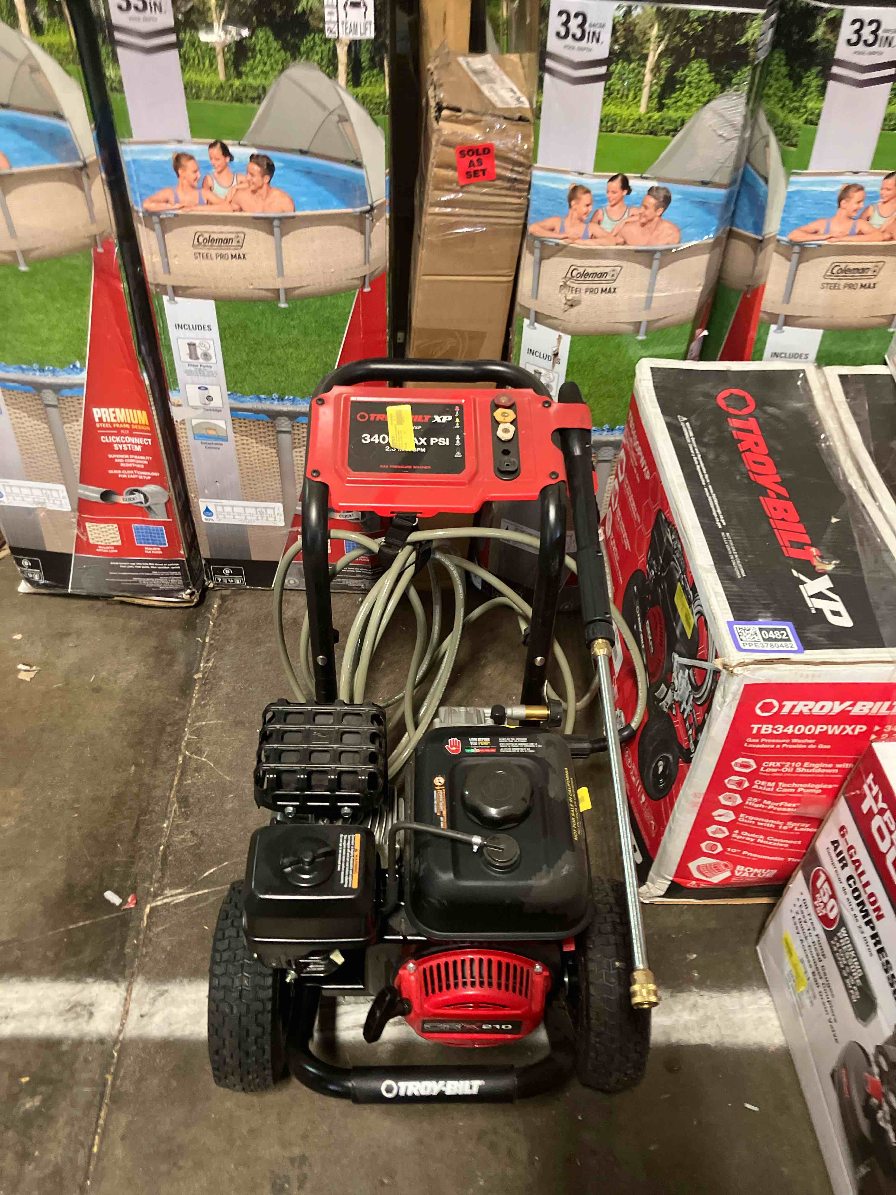 Condition photo showing Good Condition for TROY BILT Troy-Bilt 3400 PSI at 2.4 GPM Gas Pressure Washer 208cc Engine Durable Steel Frame (Used)
