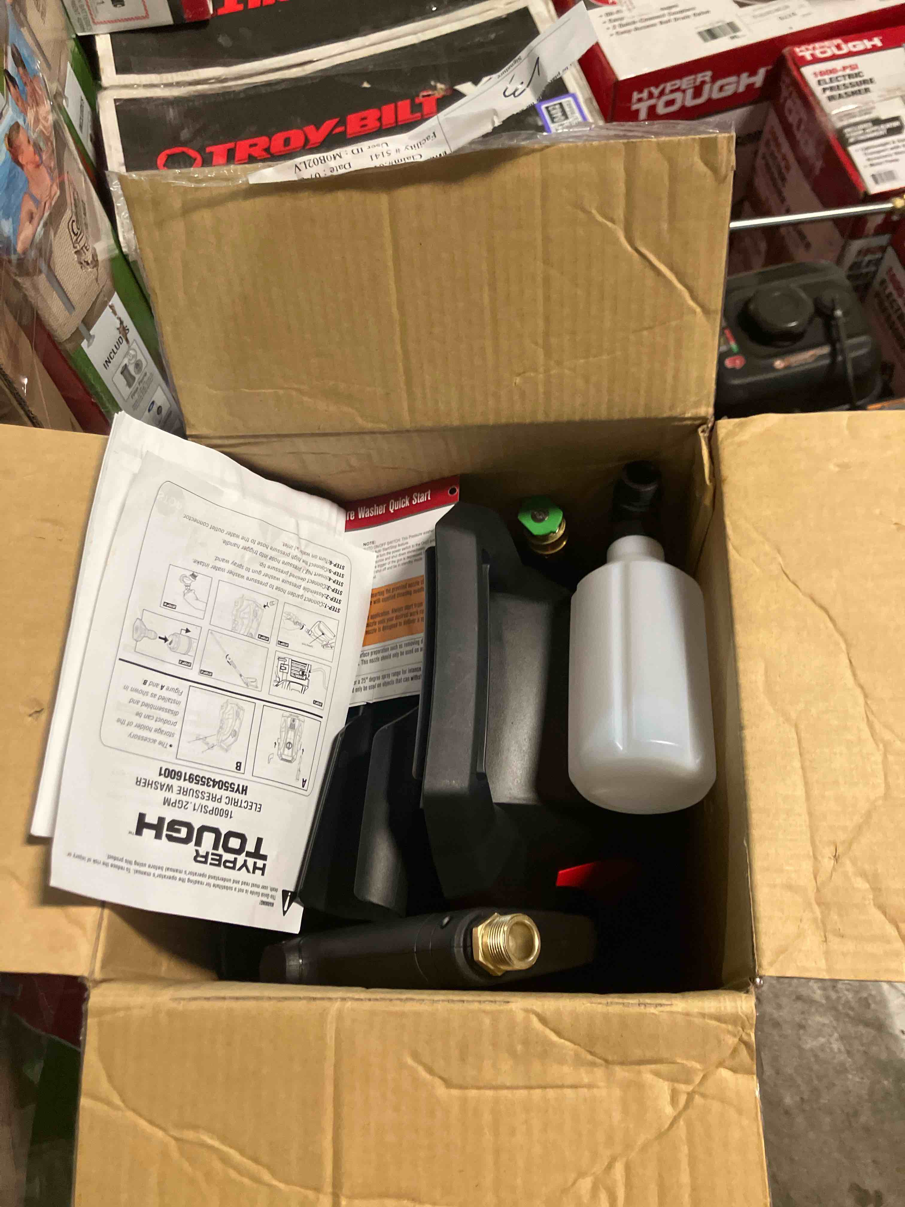 Condition photo showing Good Condition for Hyper Tough Electric Pressure Washer 1600 Psi for Household   Great for Cars  Patios  Driveways (Used)