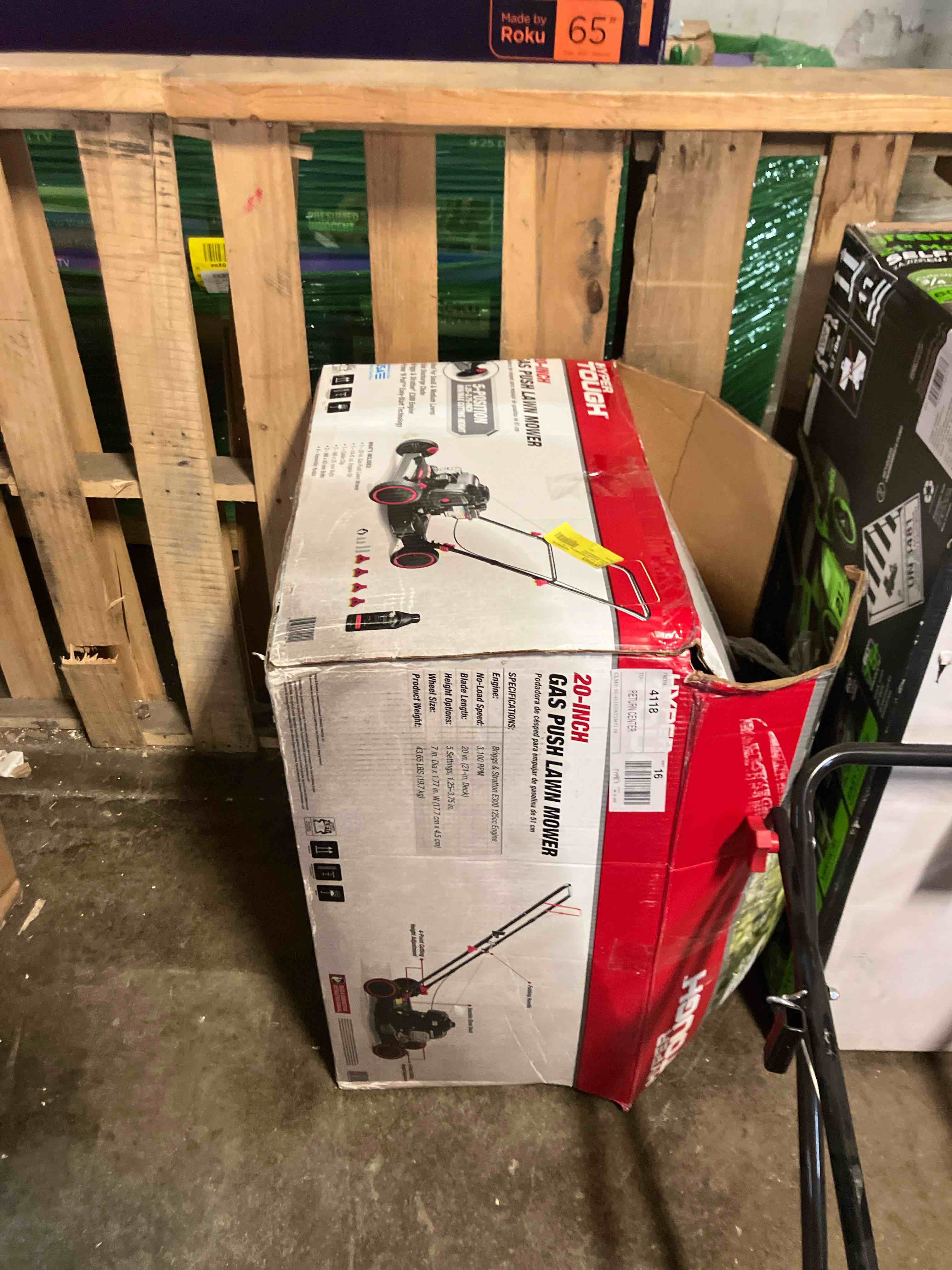 Condition photo showing Good Condition for Hyper Tough 20" 125cc Gas Powered Walk-Behind Push Lawn Mower with Briggs & Stratton Engine, Black (Used)