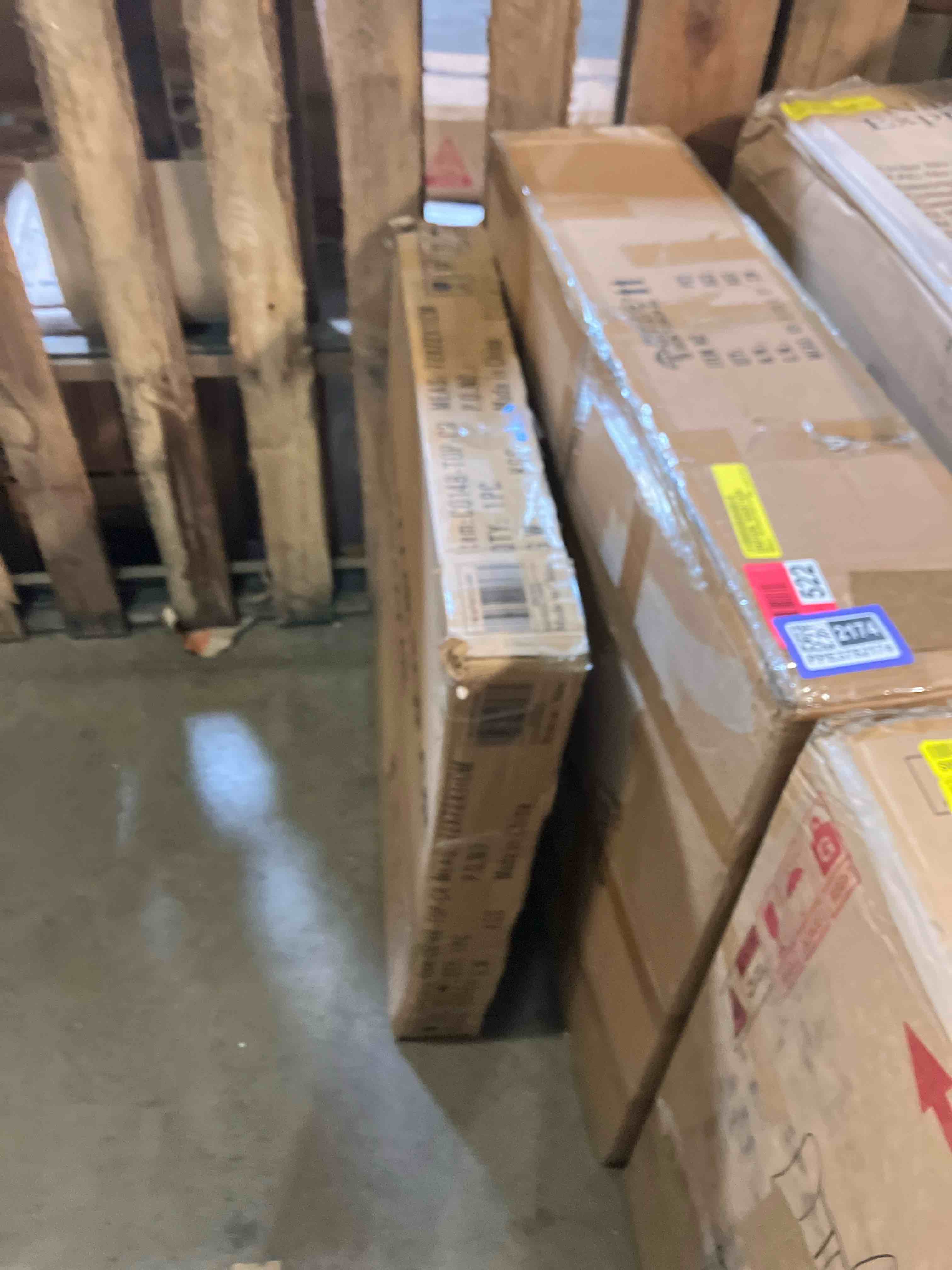 Condition photo showing As Is for Triangle Abstract Coffee Table Modern Tea Table With Solid Wood Base And Triangle Glass Mid Century Coffee Table For Living Room (44.5" *33.5" * 16.5") (Glass only)