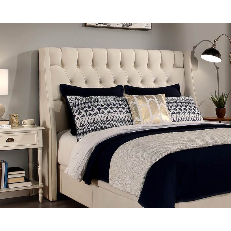 Queen Alamar Upholstered Headboard (Wings to headboard only)