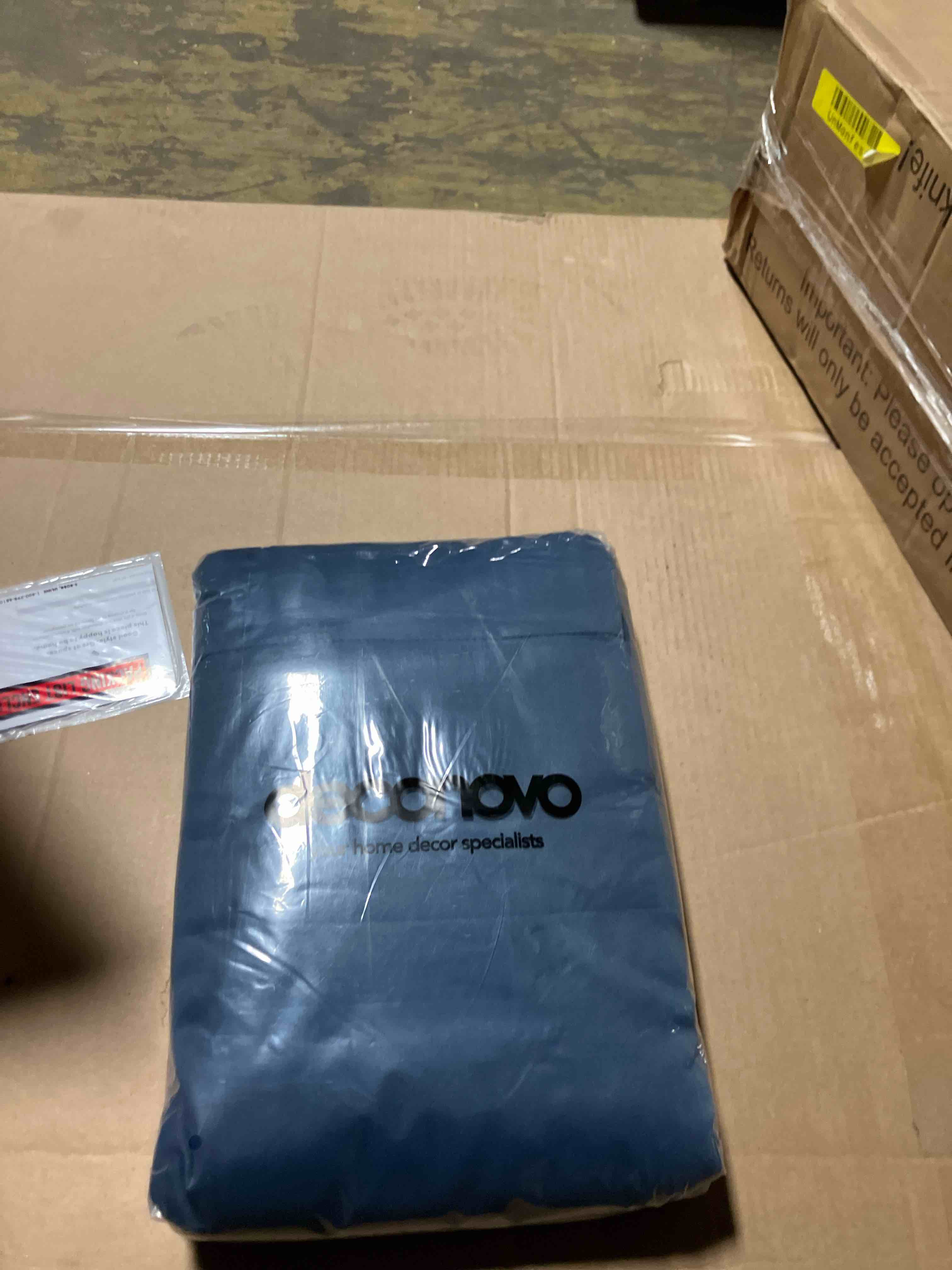 Condition photo showing New/Like New for deconovo solid back tab and rod pocket curtains blackout curtains thermal insulated drapes room darkening curtains for living room 52wx84l inch navy blue 2 panels navy blue 52"w x 84"l (pack of 2)