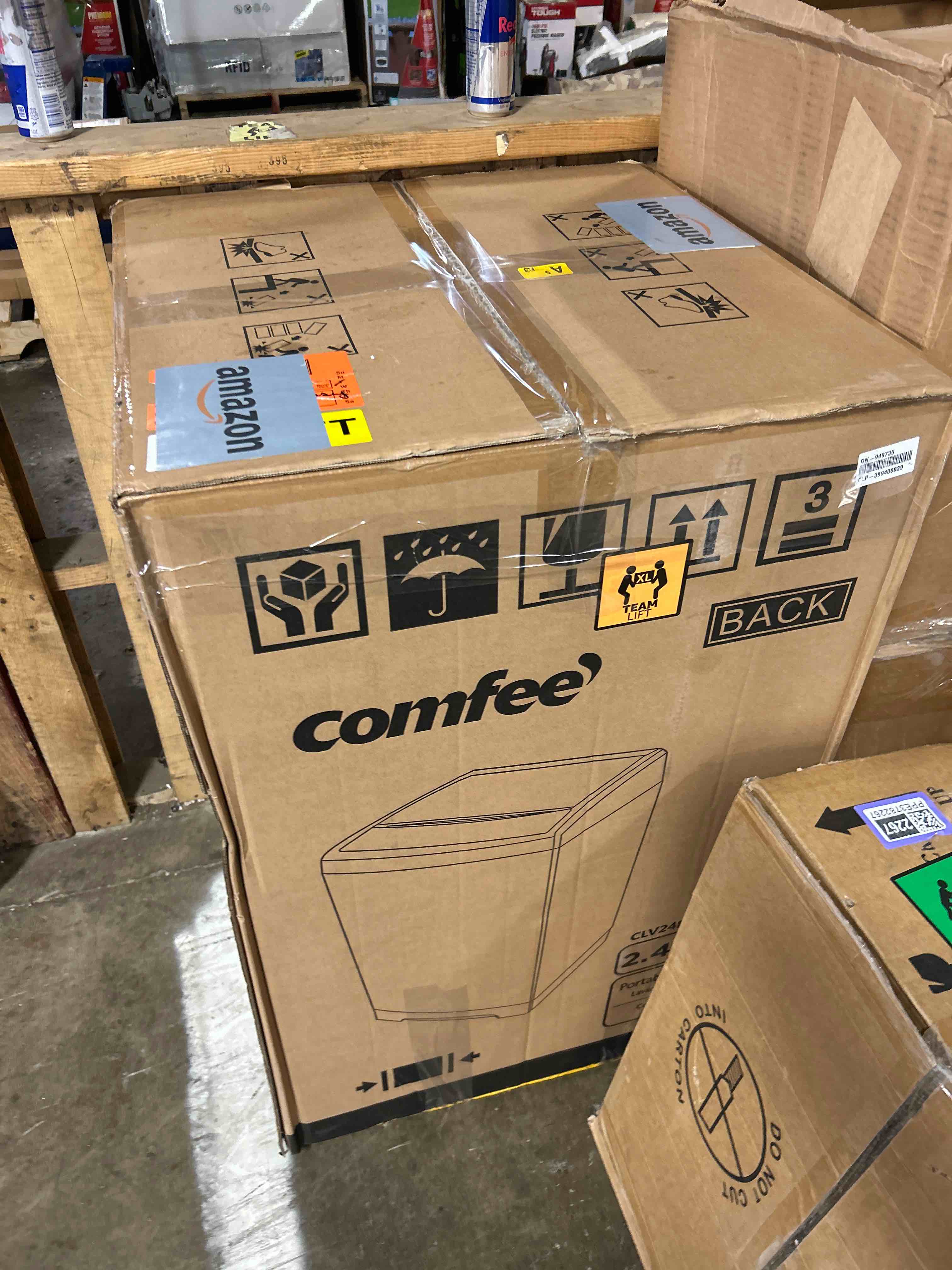 Condition photo showing New/Like New for Comfee Portable Washing Machine, 0.9 cu.ft Compact Washer With LED Display, 5 Wash Cycles, 2 Built-in Rollers, Space Saving Full-Automatic Washer 0.9cu.ft Gray