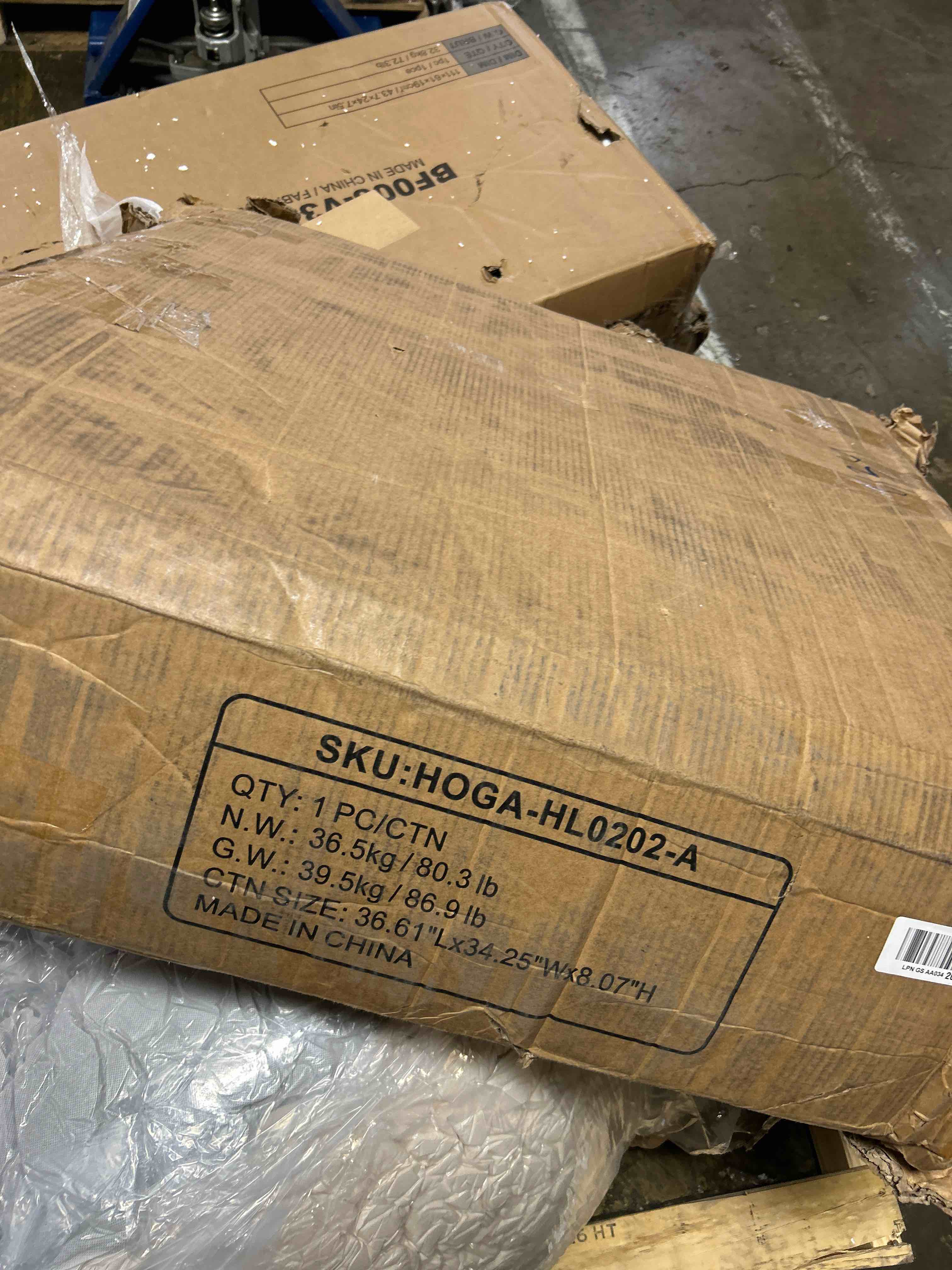 Condition photo showing As Is for Tribesigns 78" L-Shaped Executive Desk, Large Office Desk with Drawers and Lateral File Cabinet, Business Furniture with Storage Shelves, Modern Computer Desk for Home Office, Walnut & Black(Box open and damaged )