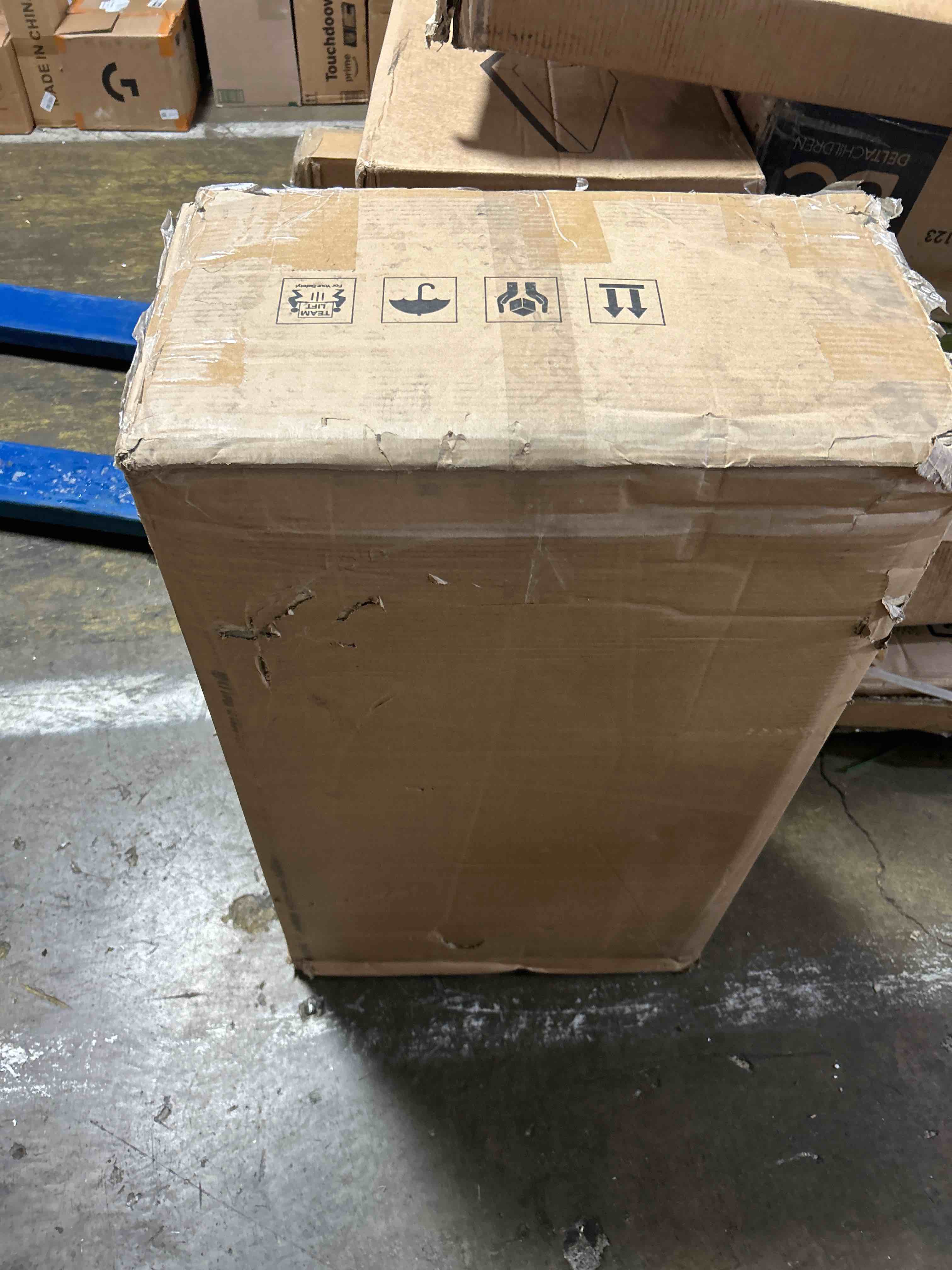 Condition photo showing New/Like New for Tribesigns Two Person Desk with Bookshelf, 78.7 Computer Office Double Desk for Two Person, Rustic Writing Desk Workstation with Shelf for Home Office (Gray/White)