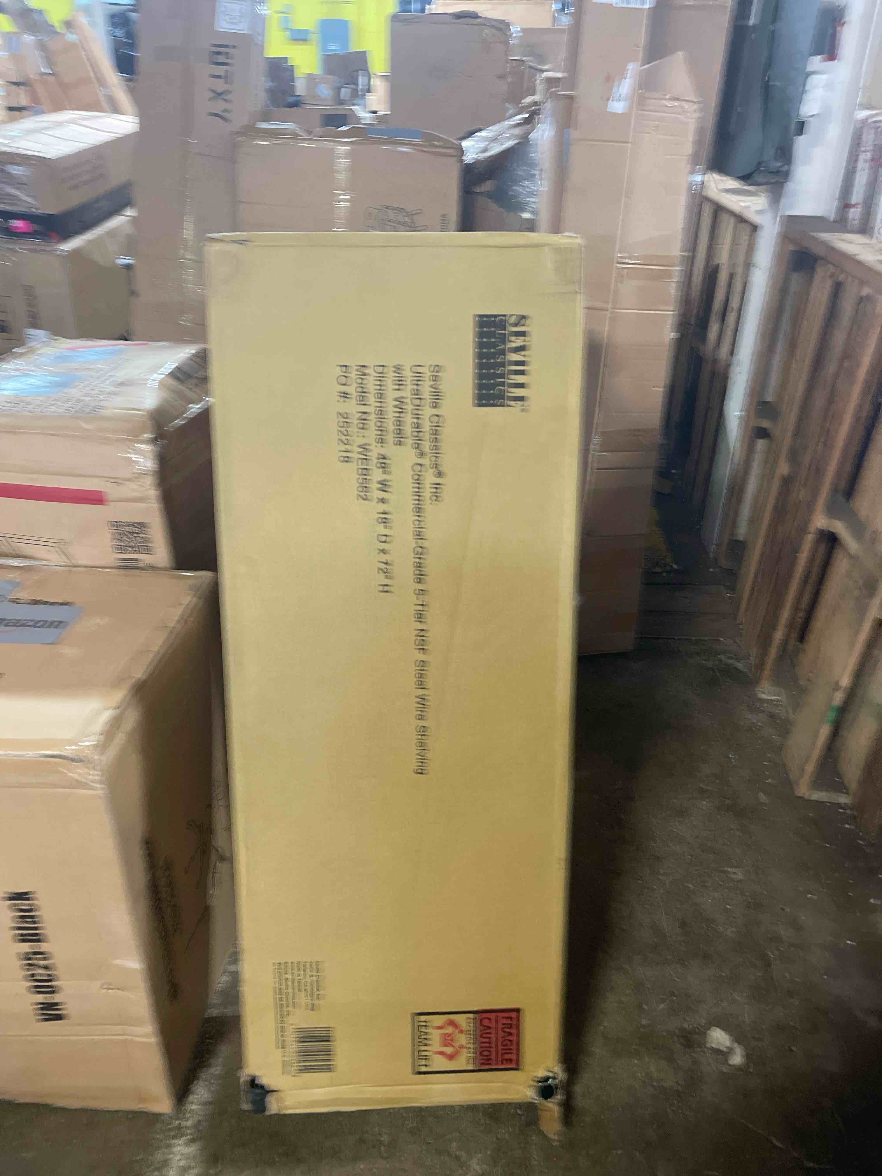 Condition photo showing New/Like New for 1750 lbs Steel Storage Shelving 5-Tier Utility Shelving Unit Steel Organizer Wire Rack for Home,Kitchen,Office,Garage, 1750 LBS Capacity 17.7" D x 47.2" W x 72.3" H