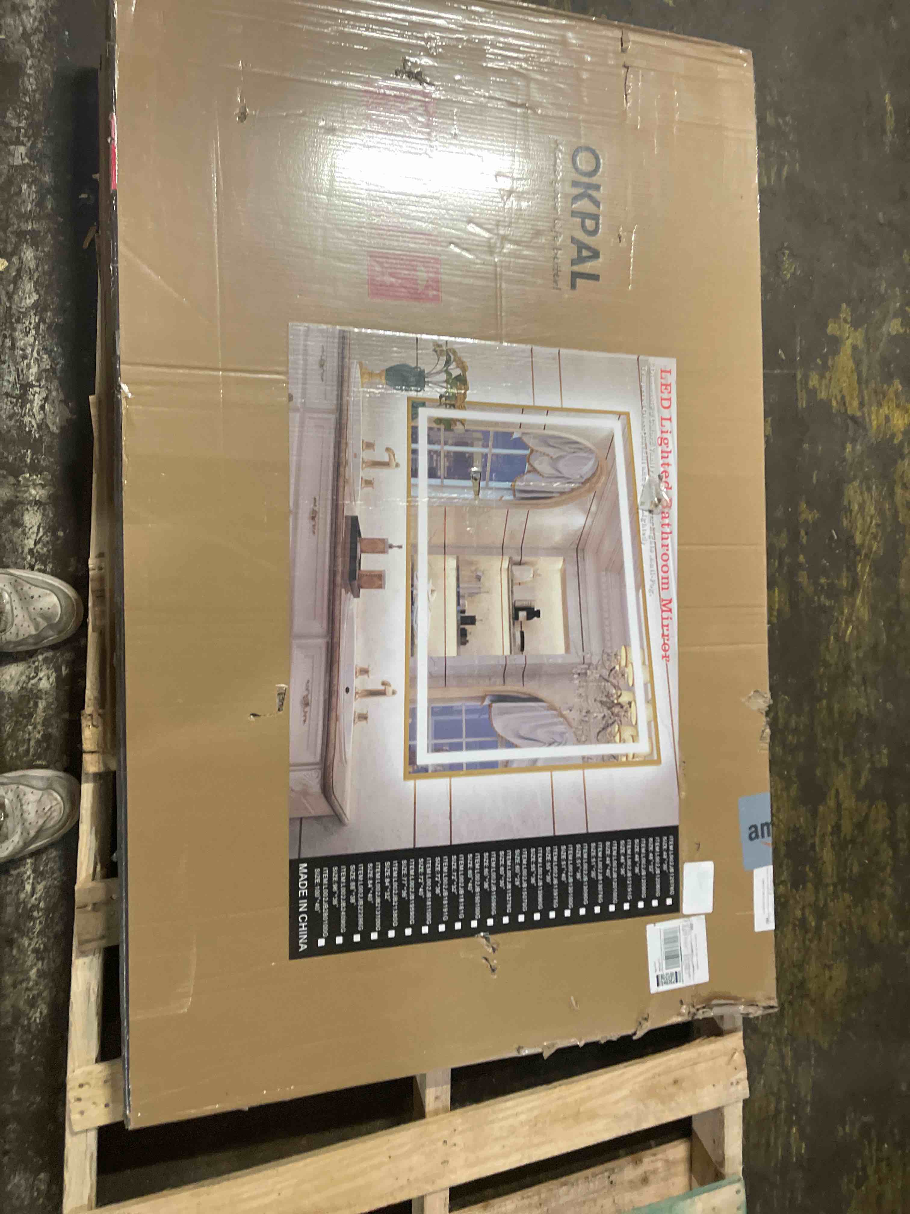 Condition photo showing New/Like New for Keonjinn 60" x 36" LED Mirror for Bathroom, Brushed Gold Framed Mirror with Frontlit & Backlit, Large Lighted Mirror with Anti Fog for Wall, Stepless 3 Colors Temperature, UL-Listed LED Driver