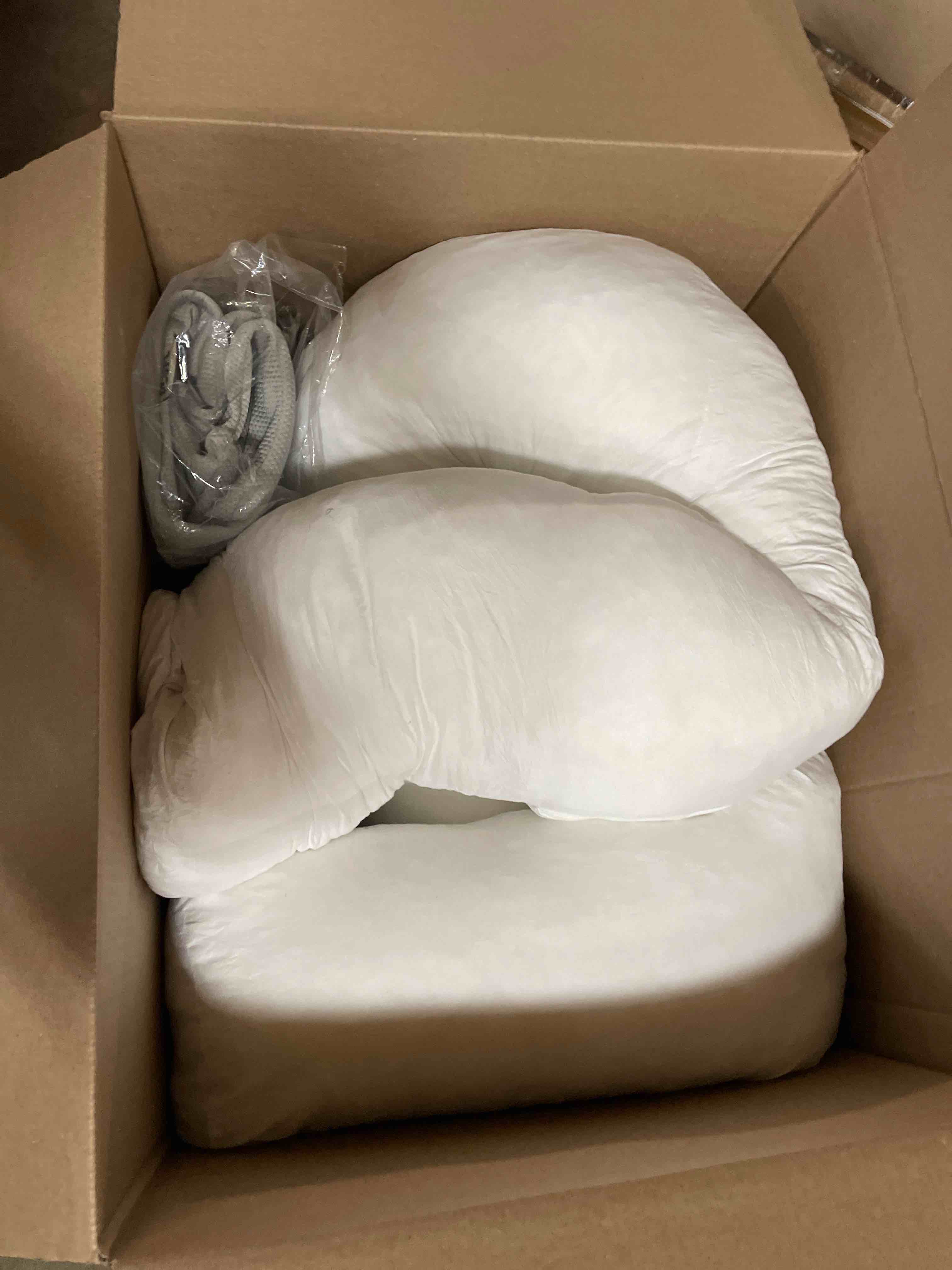 Condition photo showing As Is for Pozico U-Shaped Full Body Pillow for Side Sleepers – 51-Inch Body Pillow with Ear Piercing Design – Cooling Pregnancy Pillow Orthopedic Support for Back, Neck & Hip – Soft Washable Velvet Cover Cloud