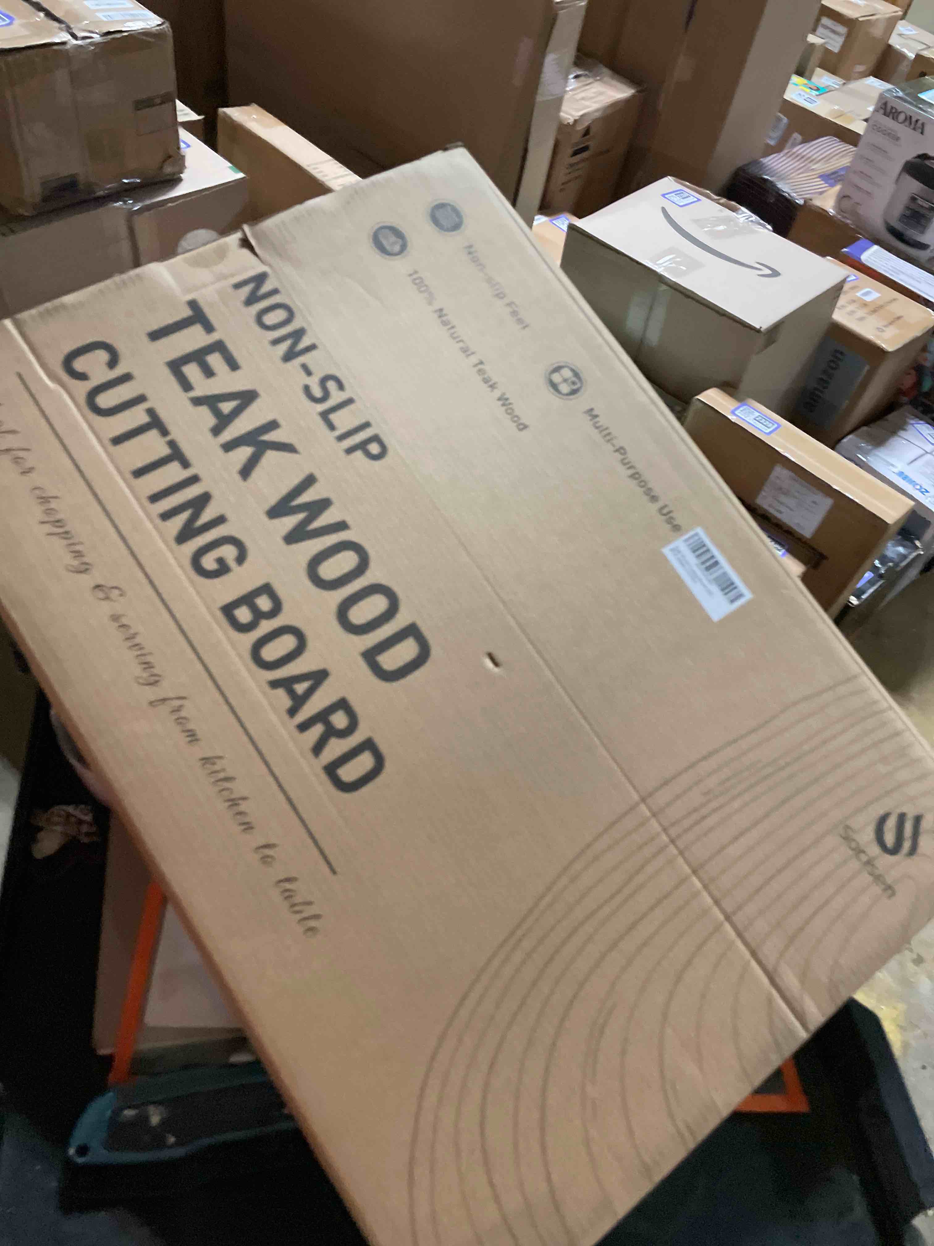 Condition photo showing New/Like New for Extra Large Teak Wood Cutting Board 20inch for Kitchen Non Slip Feet Over Sink Butcher Block Chopping Board Nice Solid Thick Wooden Juice Groove Big Xl XXl large Best Hardwood Kitchen Counter Organic 20"L x 14"W