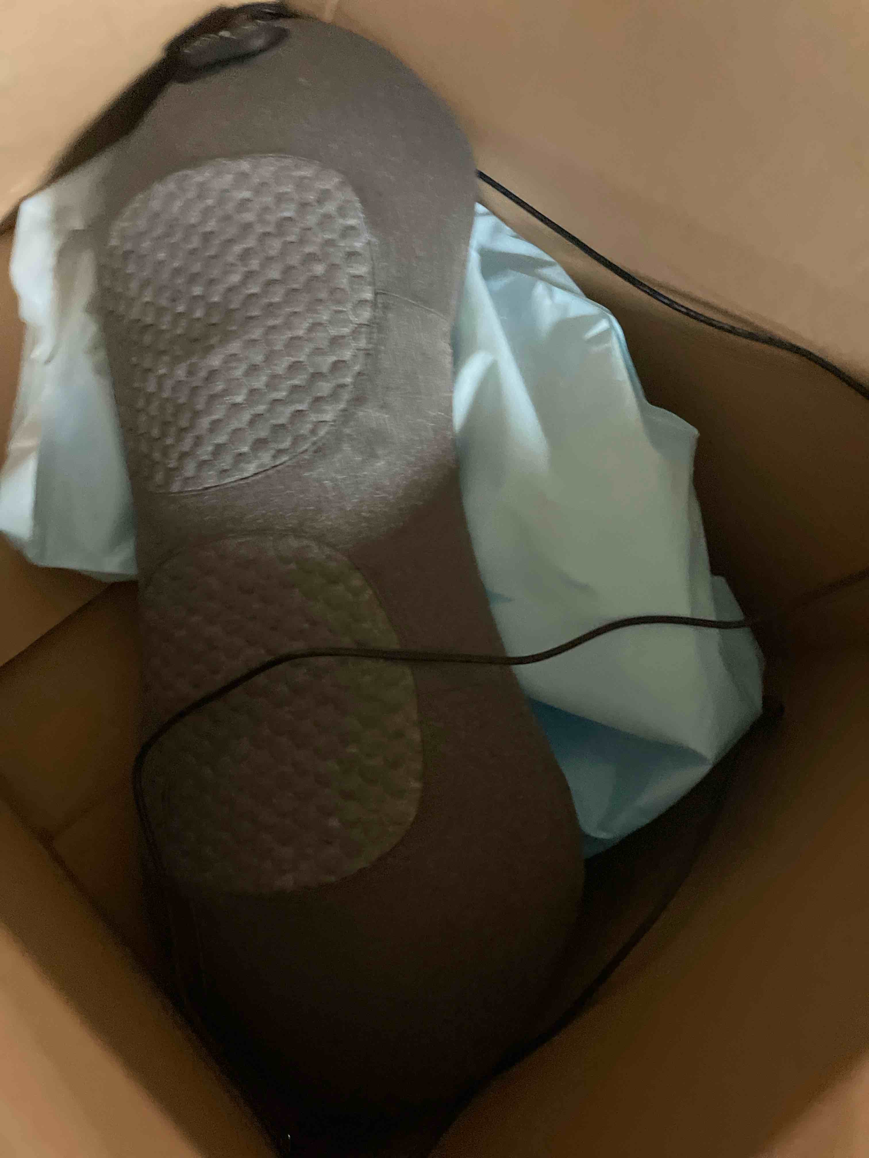 Condition photo showing As Is for Triple Fusion Back Massager with Stretching, Vibration and Heat, 3-in-1 Electric Lumbar Pillow for Lower Back Tension Relief, Deep Tissue Relaxation Massage for Home, Office, Bed, Sofa, and Car Use Black-Basic