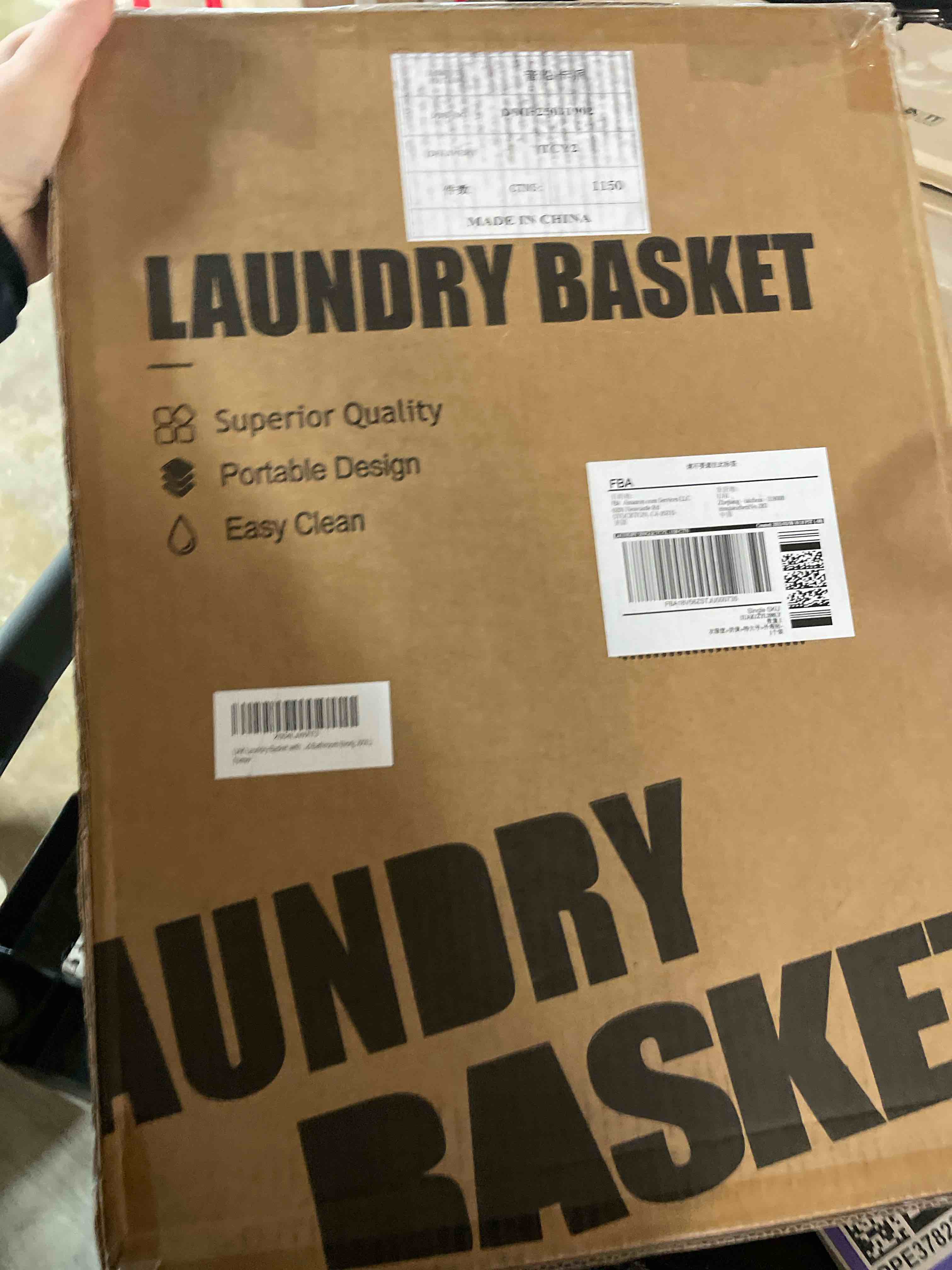 Condition photo showing New/Like New for UAK Plastic Laundry Basket with Wheels & Handle, 67L Heavy Duty Foldable Laundry Hamper – Easy Clean Waterproof Rolling Organizer for Bathroom & Laundry Room, Ivory Ivory XXXL