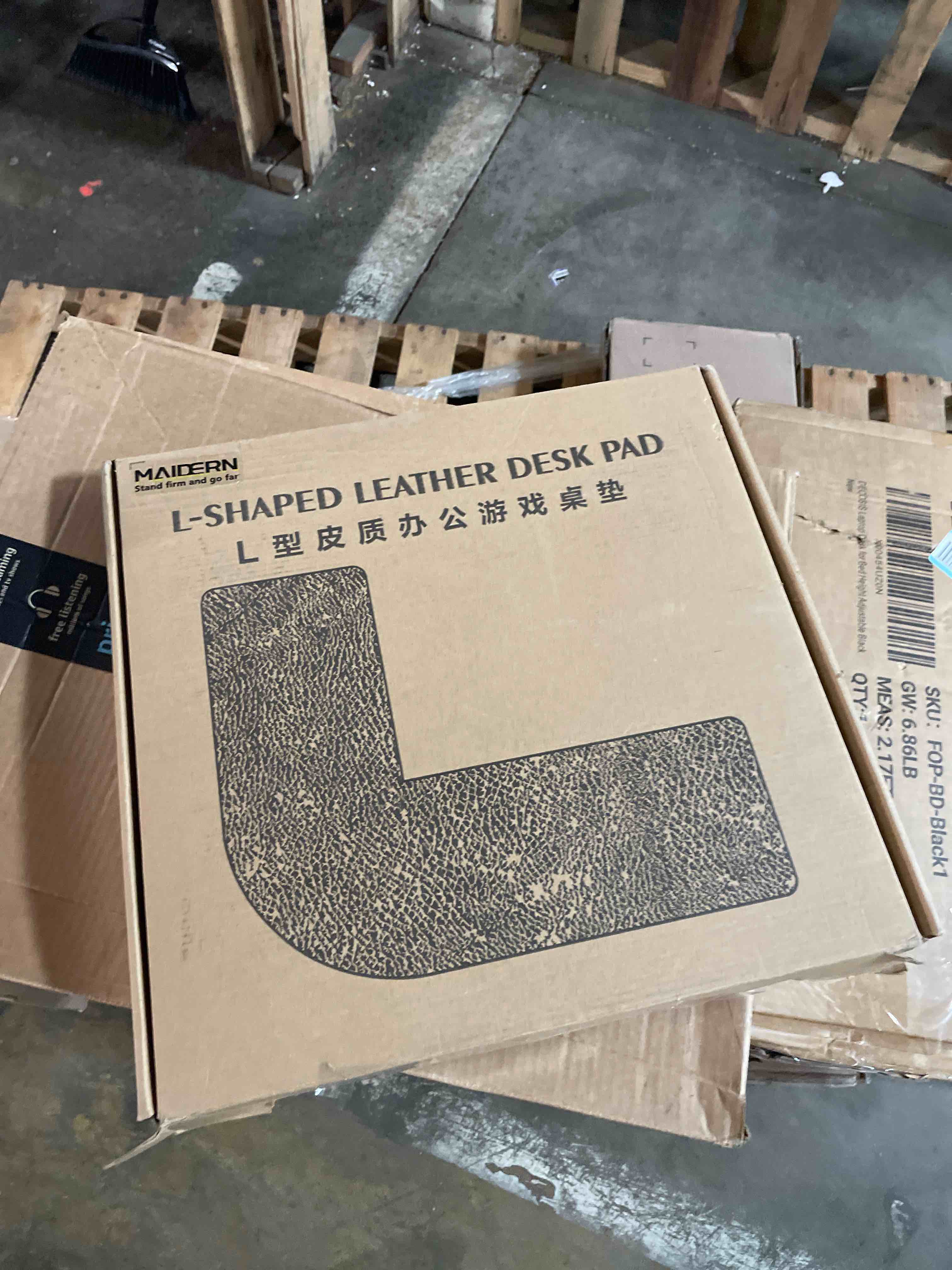 Condition photo showing Good Condition for MAIDERN 40 Inch L Shaped Corner Desk Mat, Cork & Leather Dual Sided Desk Pad for Gaming Computer Office Home (Black) …