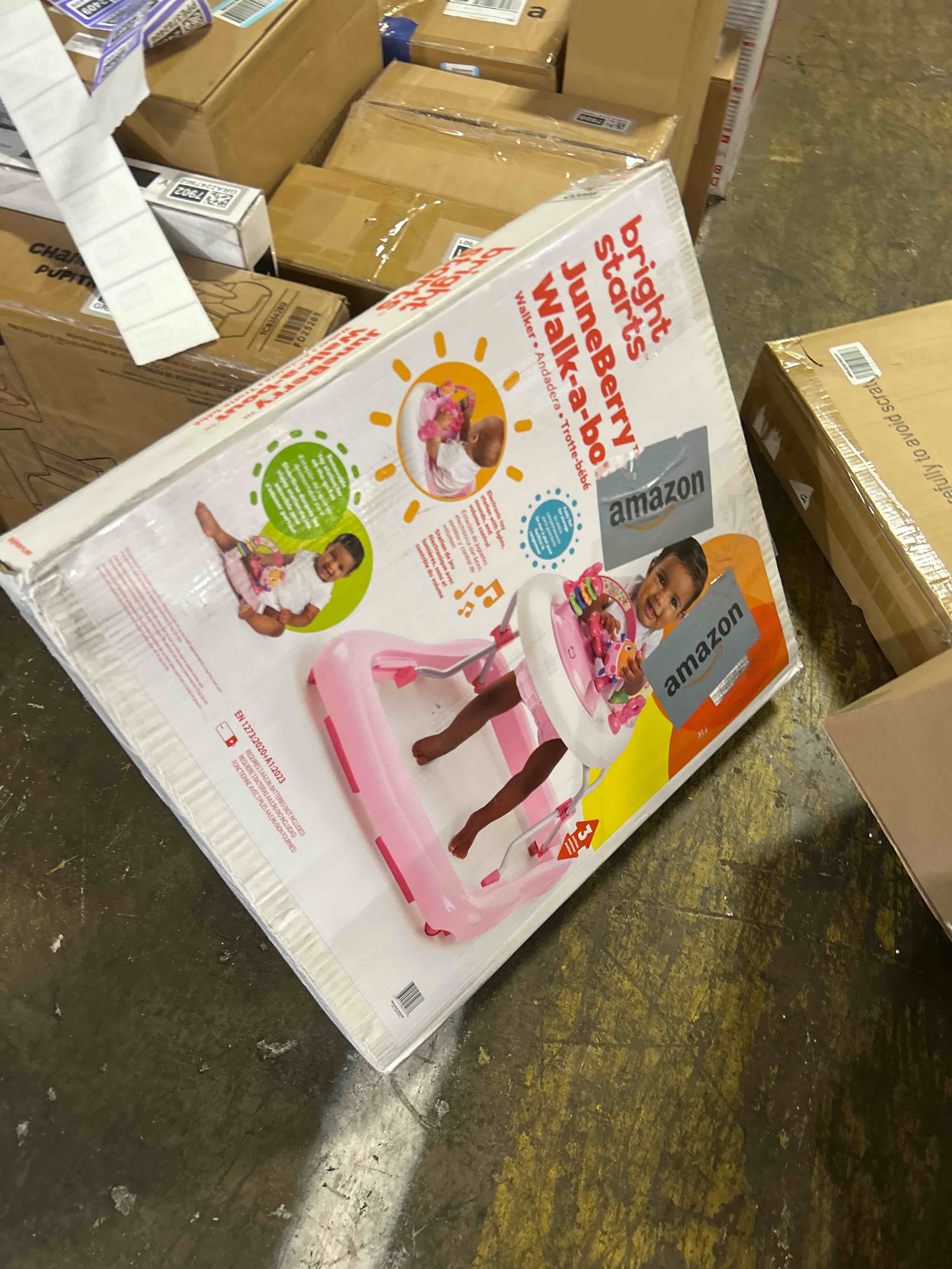 Condition photo showing Good Condition for Bright Starts JuneBerry Walk-A-Bout Baby Walker and Entertainer, with Easy Fold Frame for Storage, Ages 6 Months + Juneberry Delight