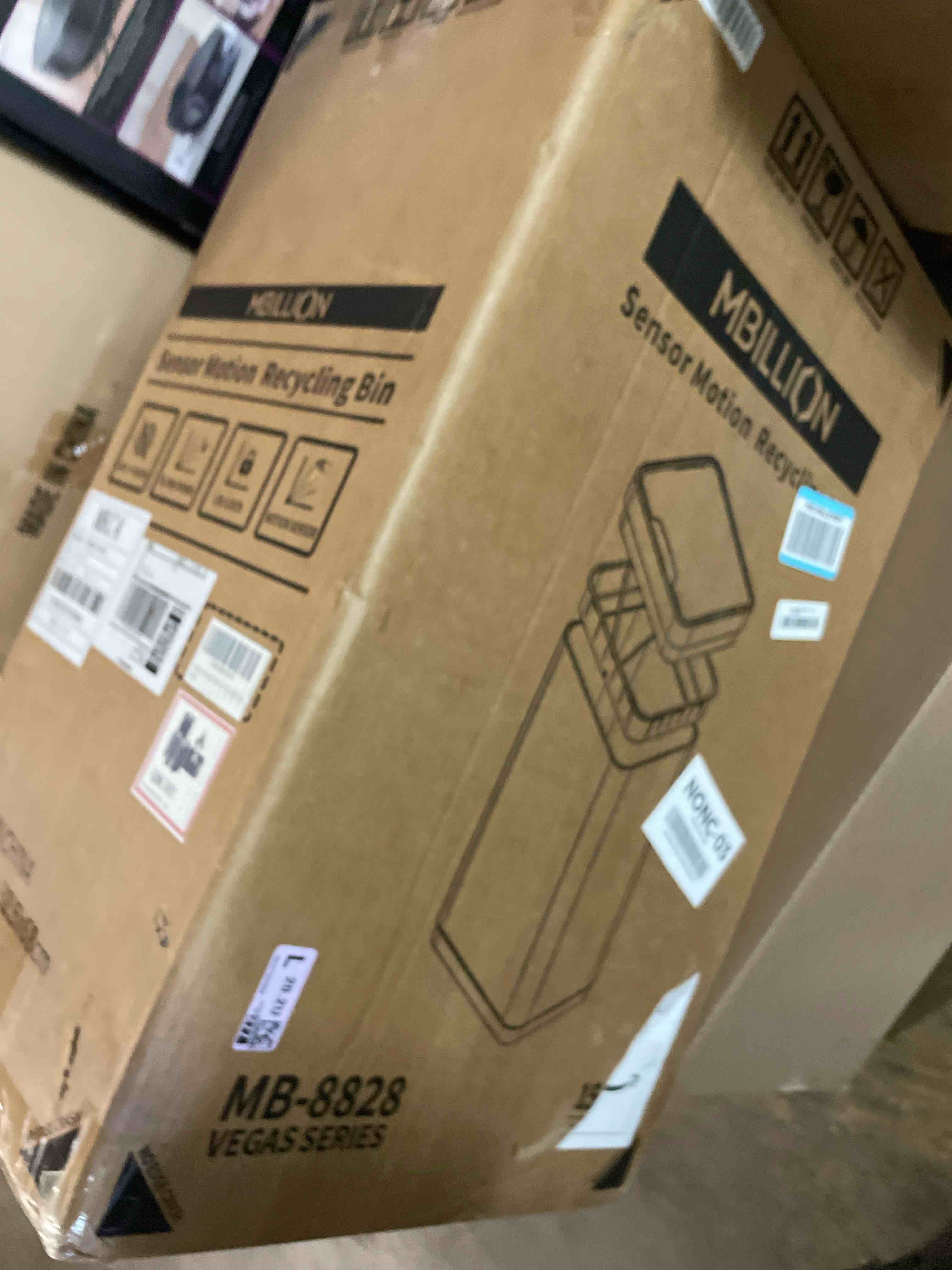 Condition photo showing New/Like New for Mbillion Automatic Trash Can Touchless 15 Gallon Motion Sensor Trash Can Stainless Steel Smart Trash Cans with Lid Rectangular Touchless Garbage Can for Kitchen Bedroom Home Office White Classic White 15.3 Gallon