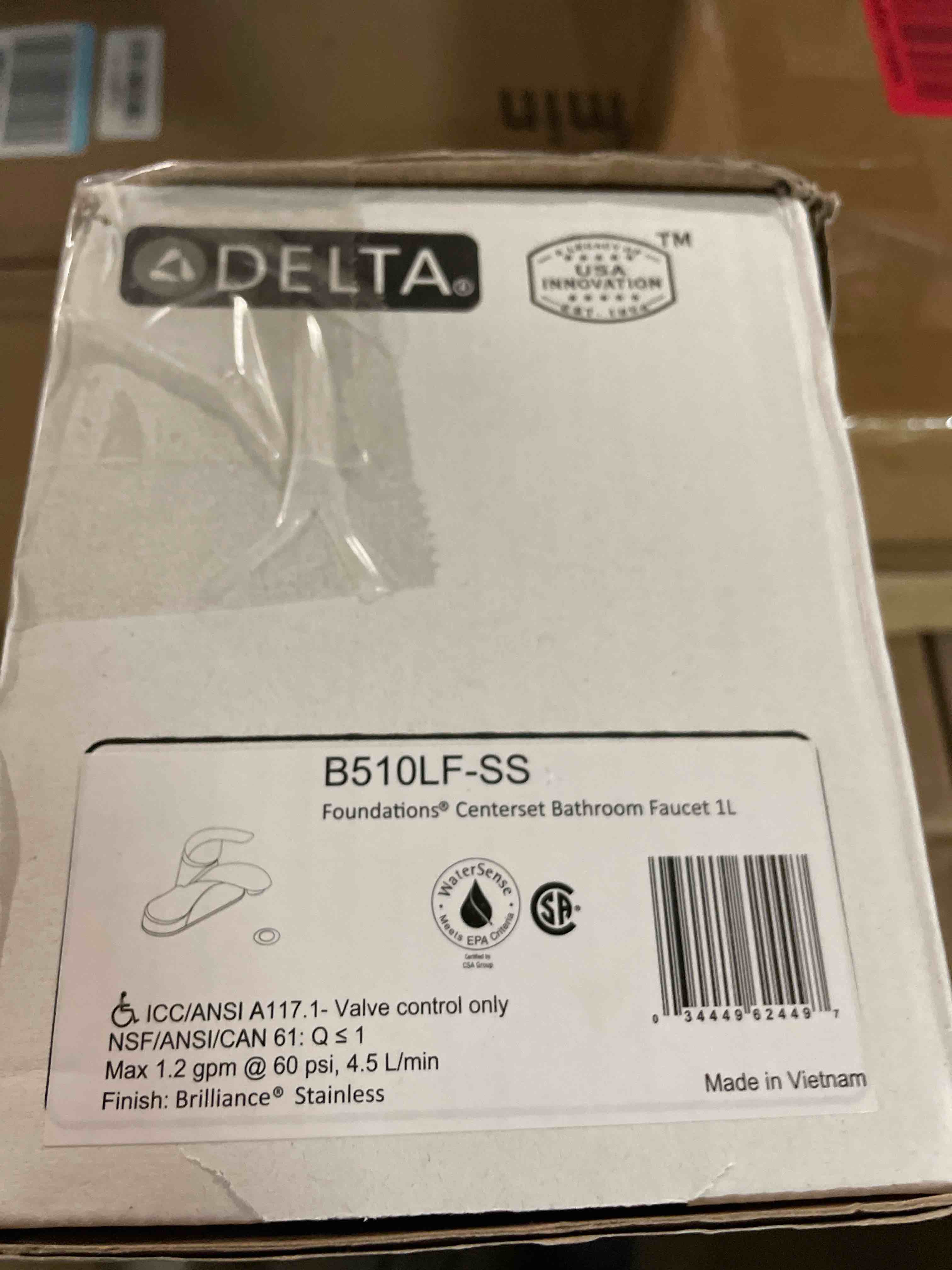 Condition photo showing As Is for Moen WS84503 Adler One-Handle Low Arc Bathroom Faucet, Chrome