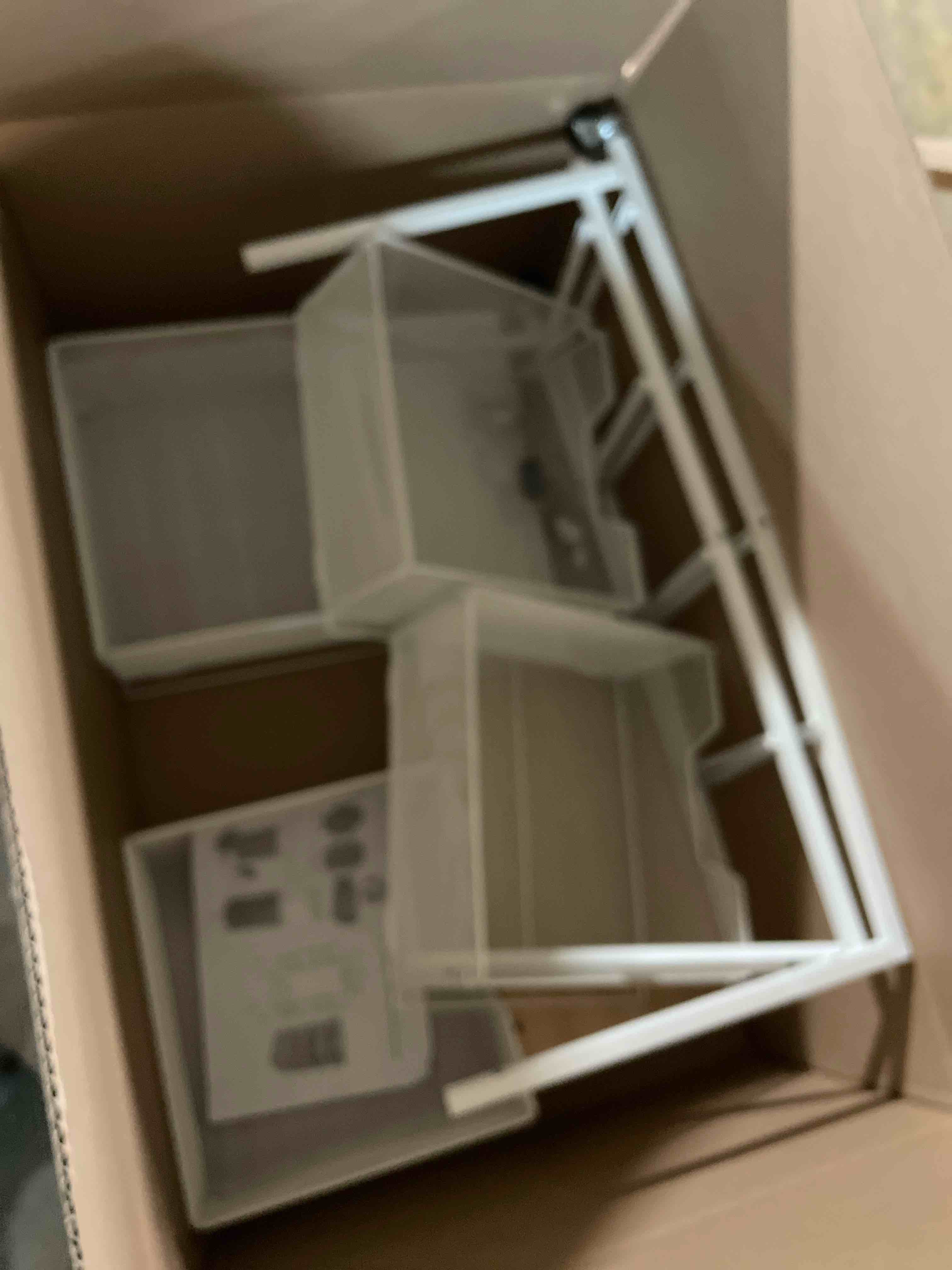 Condition photo showing Good Condition for Rolling Cart with Drawers, 4-Drawer Storage Cart on Wheels with Wooden Top, Metal Utility Cart with Storage Drawers, Craft Storage Art Cart for Classroom, Office, Kitchen, Bedroom,Patent Pending Black