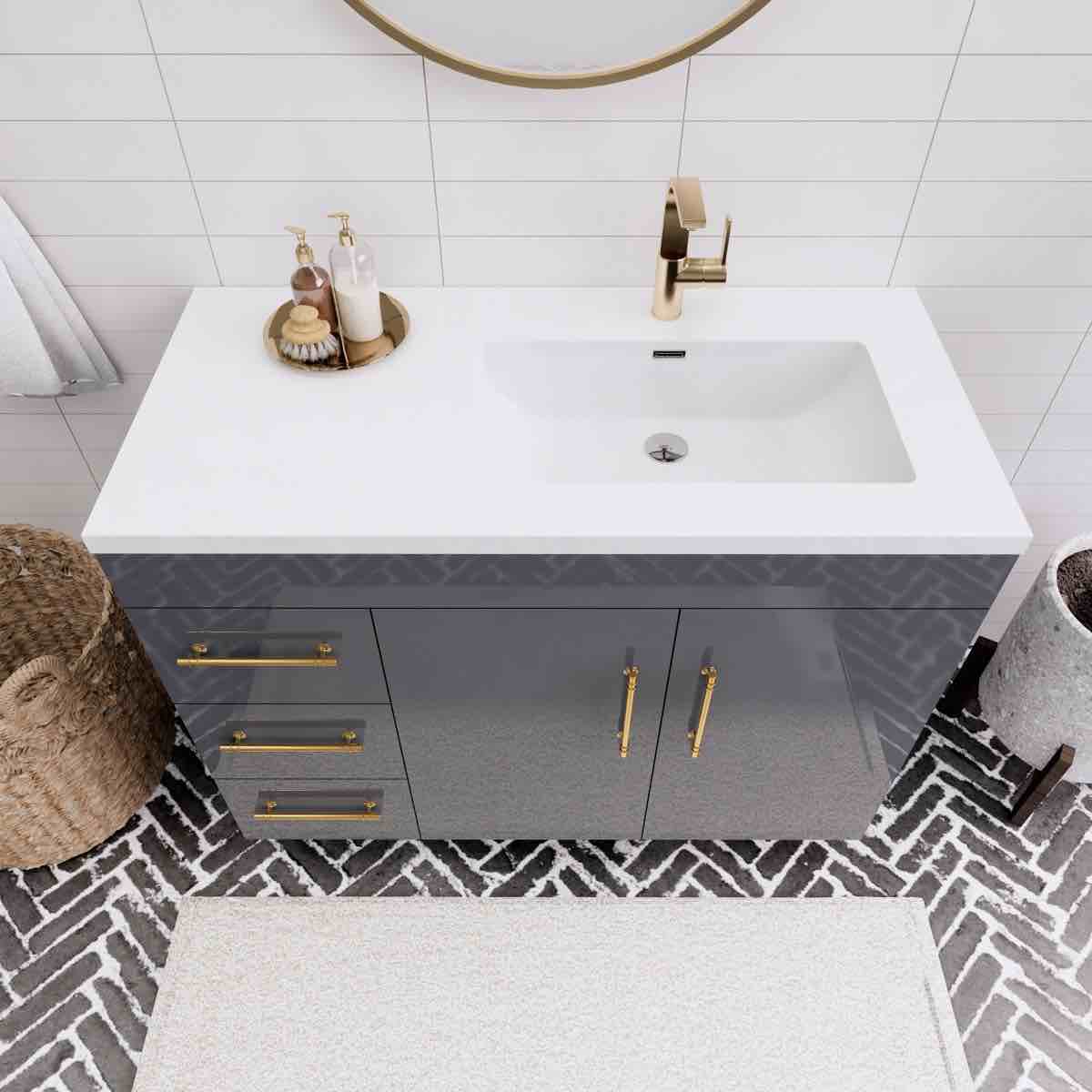 42'' Single Bathroom Vanity with Acrylic Top