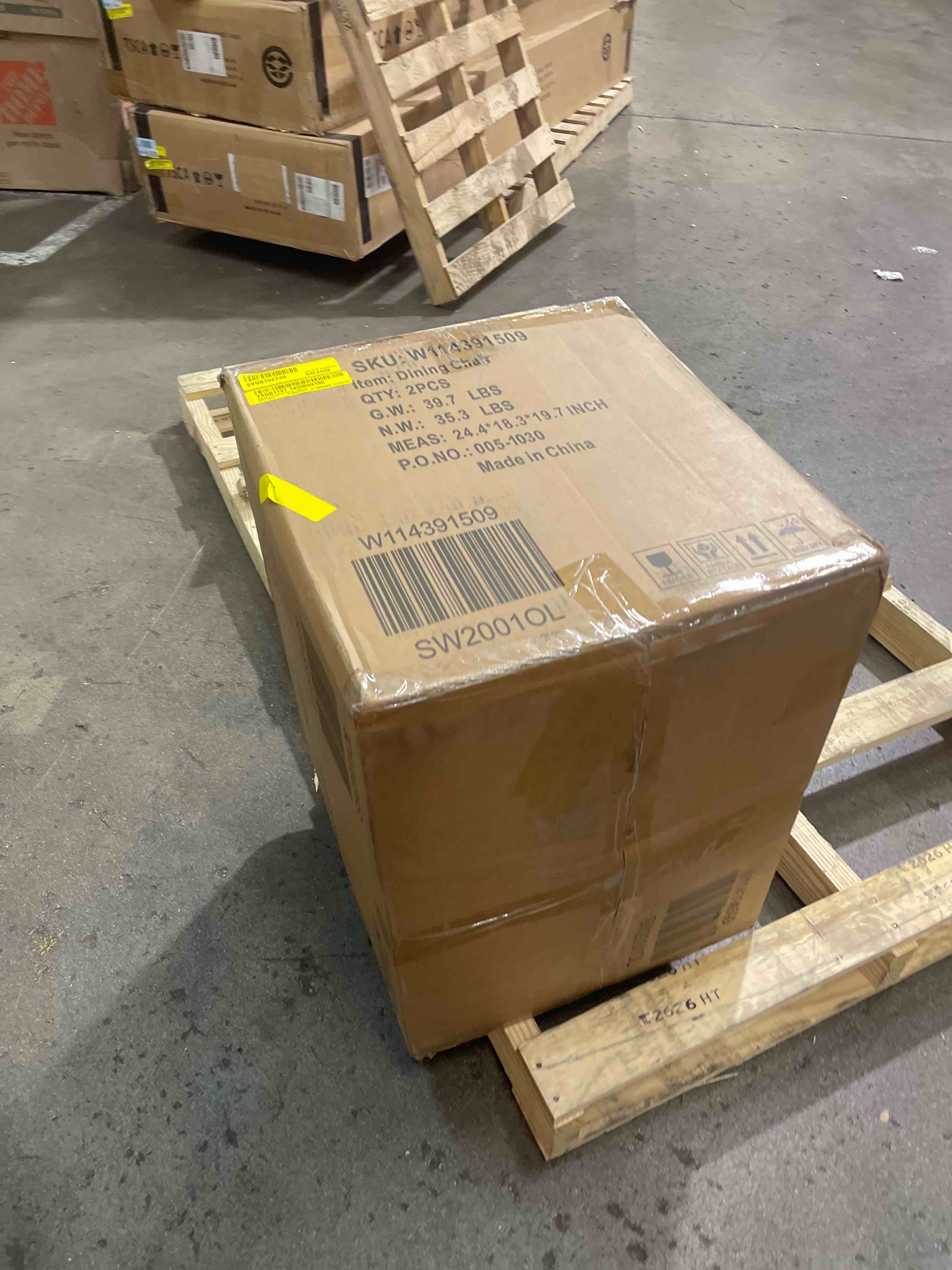 Condition photo showing As Is for Farmhouse 6-Piece Dining Table Set, Wood Dining Table and 4 Upholstered Chairs& Bench with Smooth Corners, Home Kitchen Dining Room Dining Set for 6 (Natural-3.13)