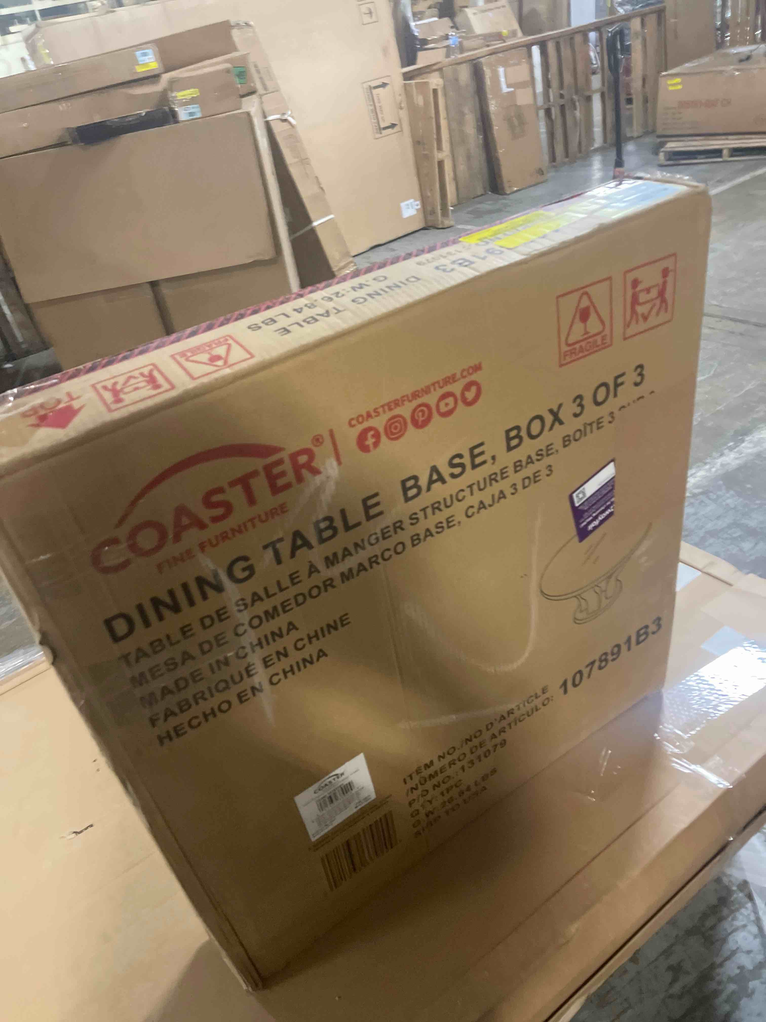 Condition photo showing As Is for davisboro round stone top metal base dining table