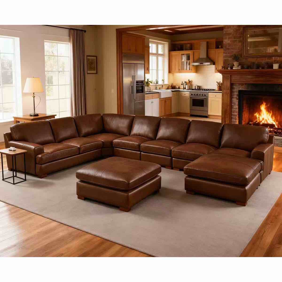 Aness Modular Corner Sectional with Ottoman