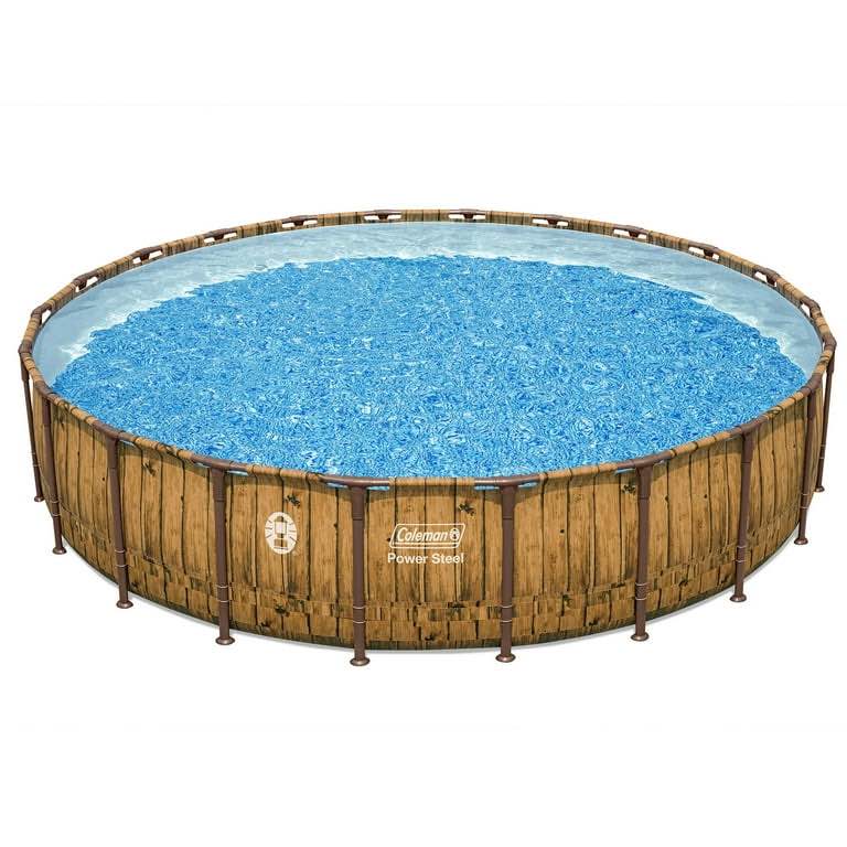 coleman power steel 22 ft. x 52 in. round metal frame above ground pool set