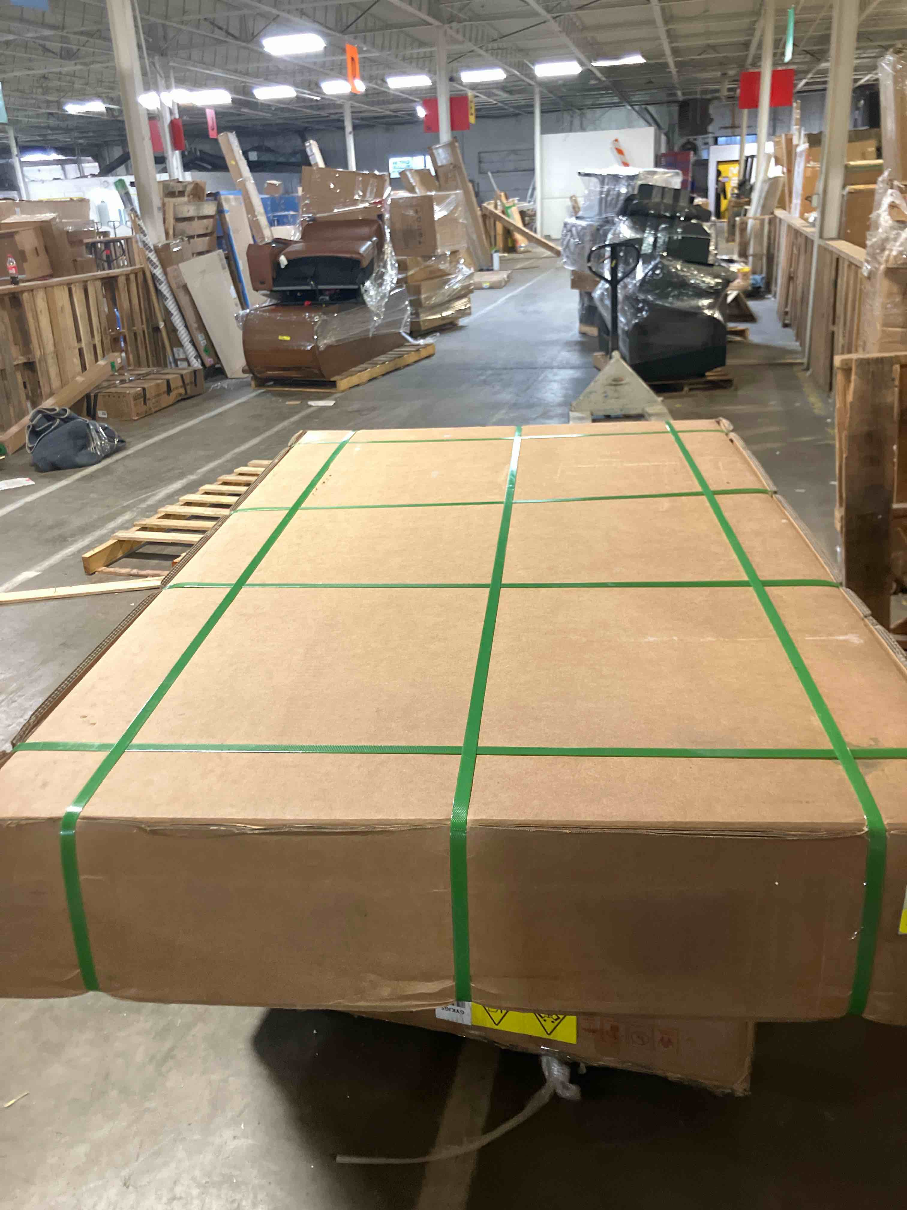 Condition photo showing As Is for 63" to 95" extendable sintered stone dining table for 4-10, black matte sintered stone table top, black steel legs (table top only)