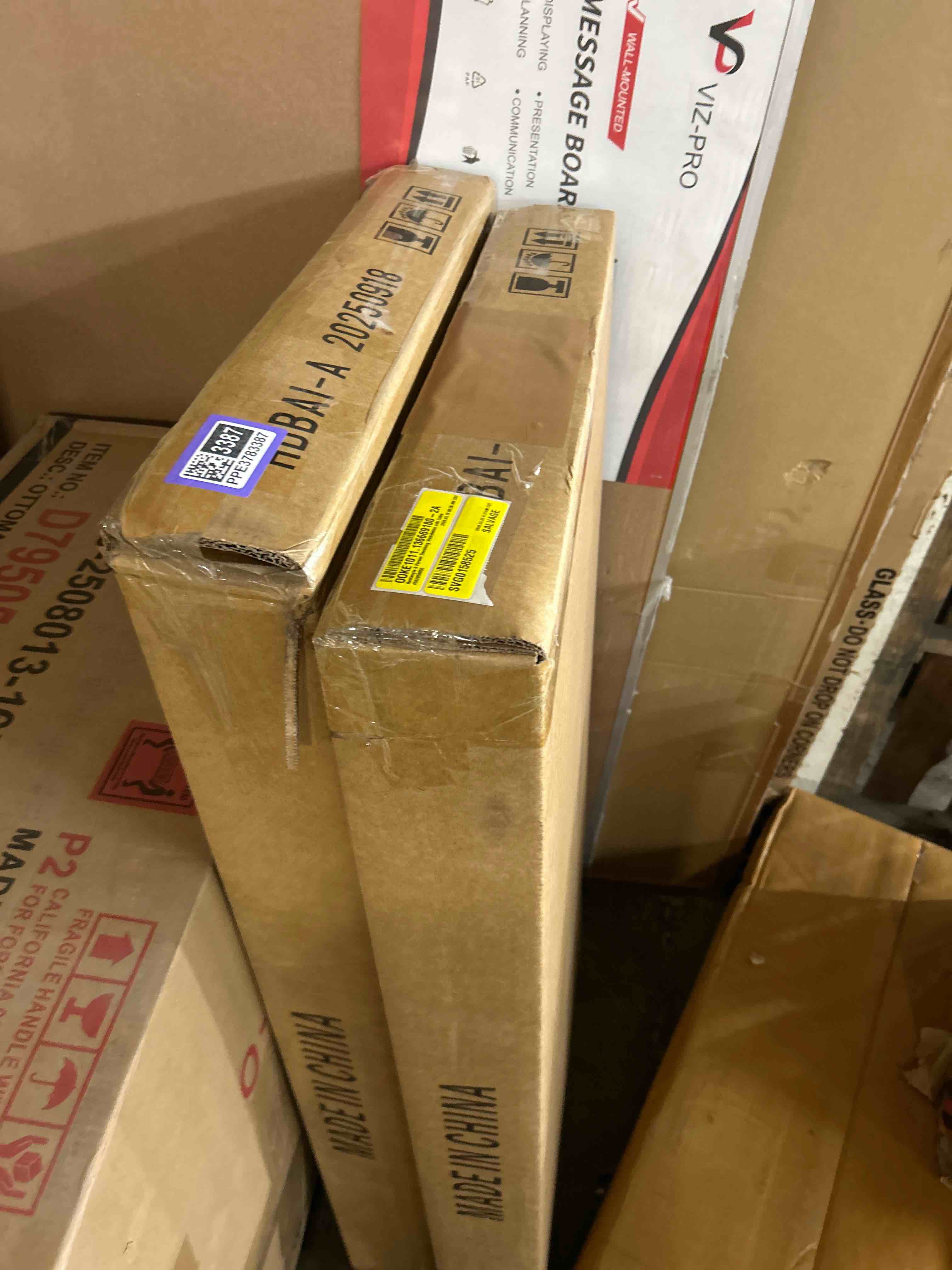 Condition photo showing As Is for rectangle 8 person benching workstation with cable(incomplete 2 boxes only )