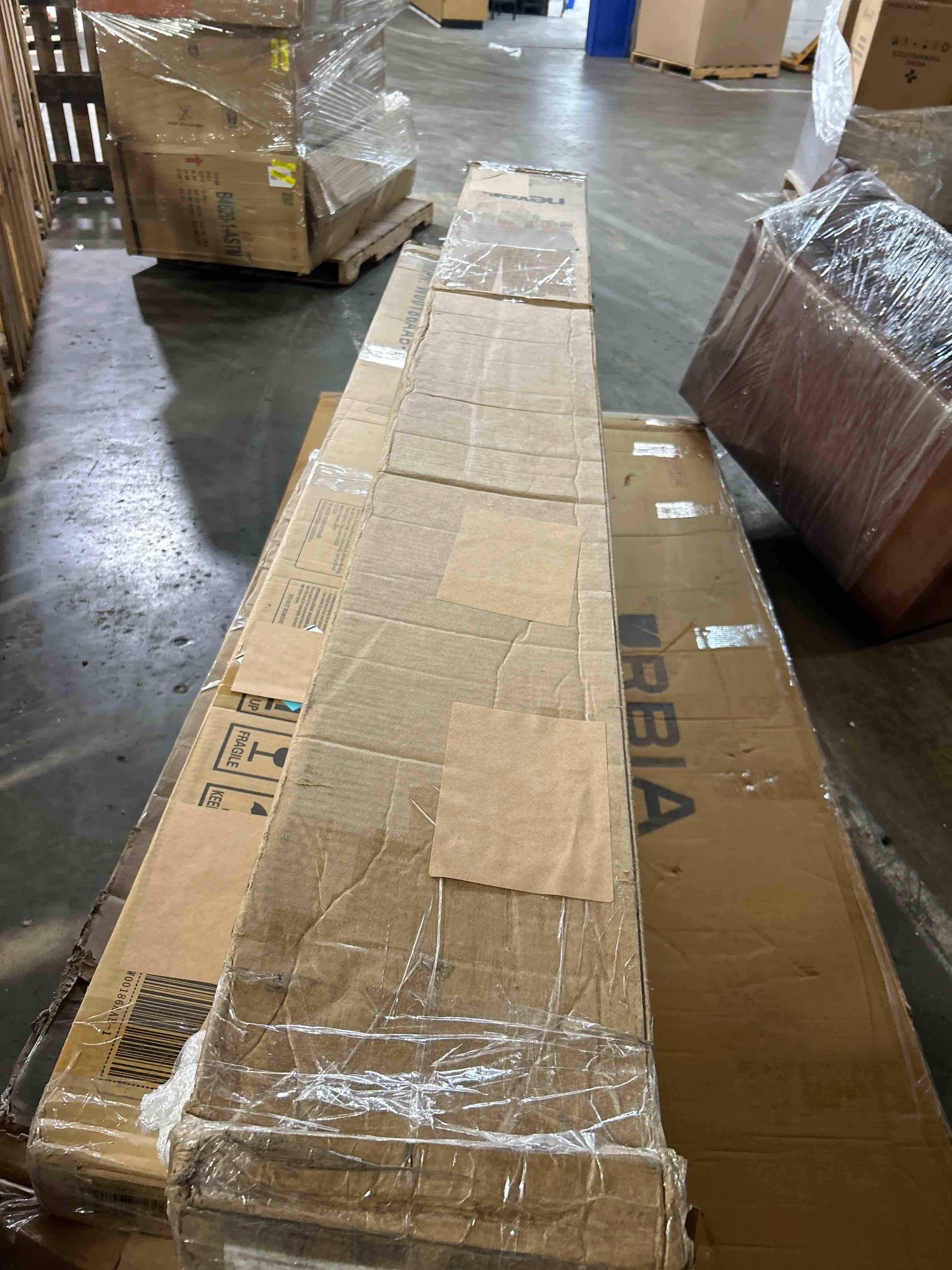 Condition photo showing As Is for makoa low platform bed set, queen(incomplete