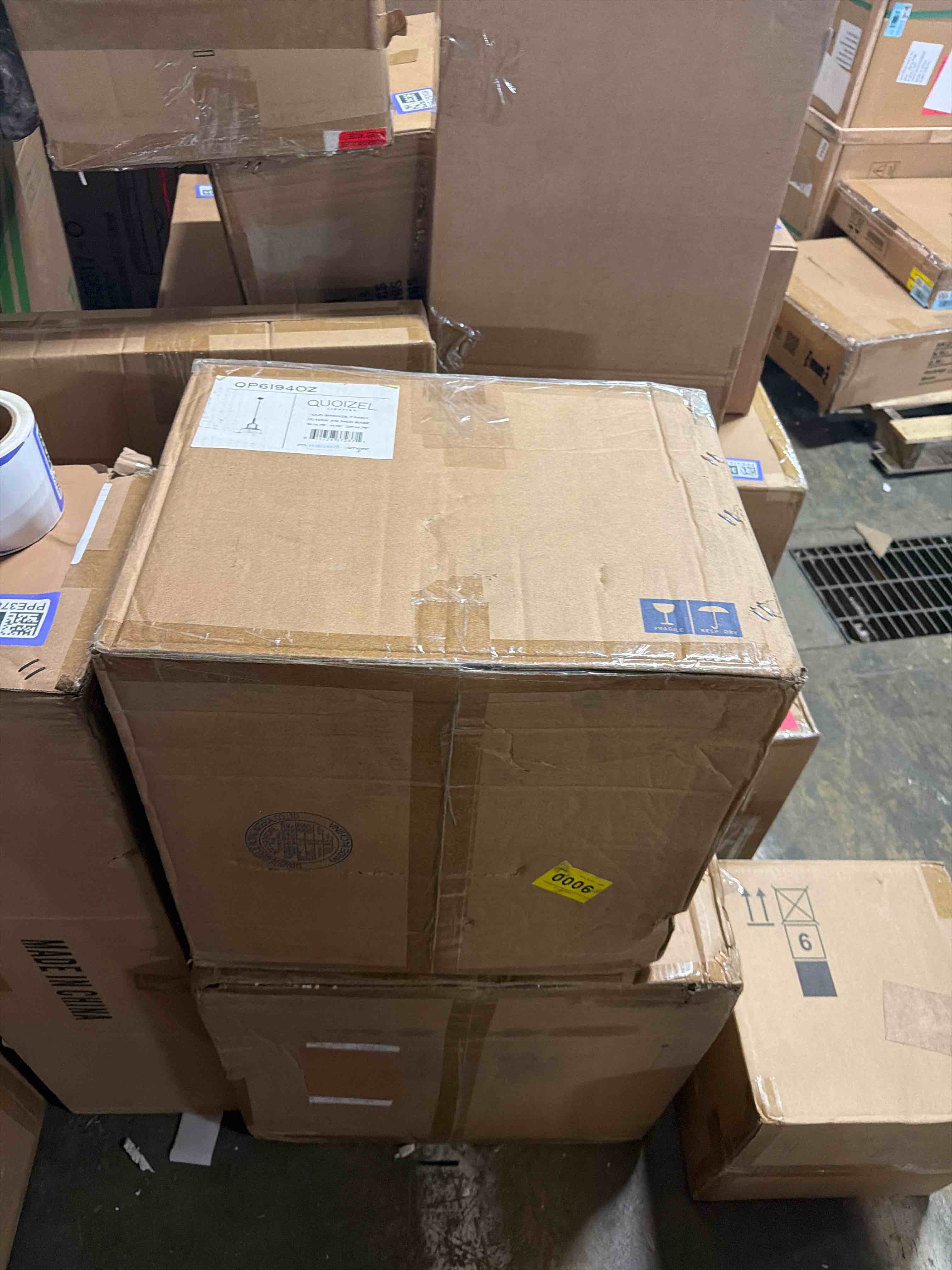 Condition photo showing New/Like New for quoizel brecken 2-light old bronze pendant light