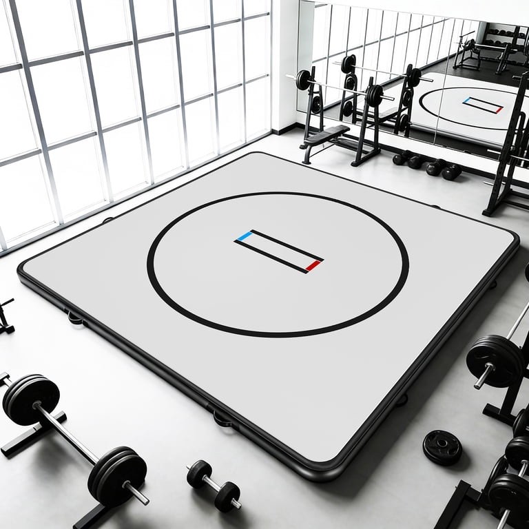 10x10 ft Wrestling Mat Inflatable, Martial Arts 4" Thick Mat for Home Gym Exercise, PVC Foldable Training Mats with Circles and Air Pump