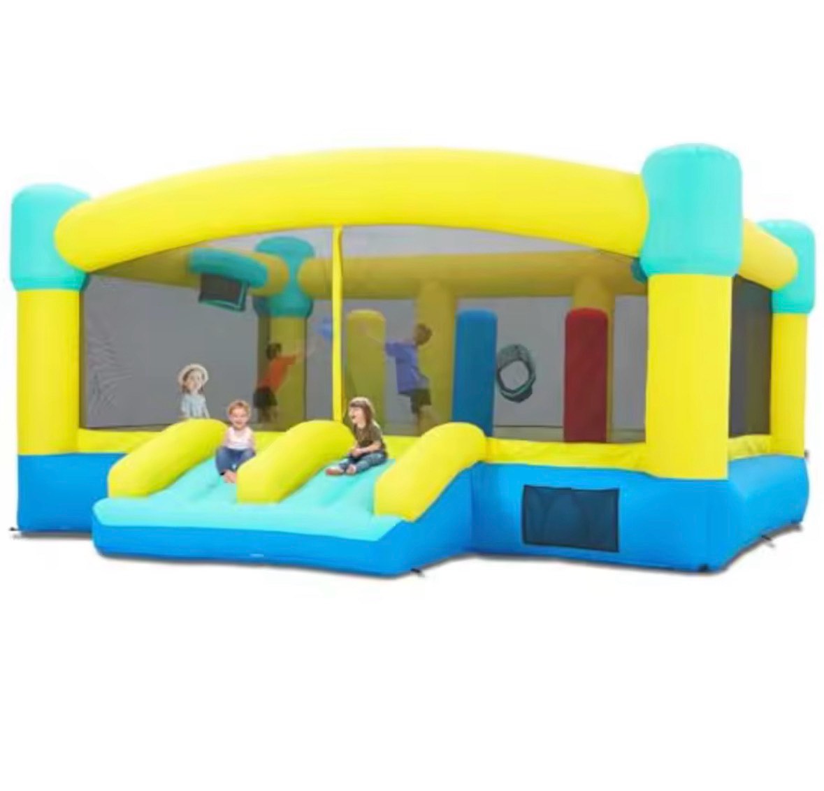 15 x 14.8 FT Inflatable Yellow and Green Bounce Castle 