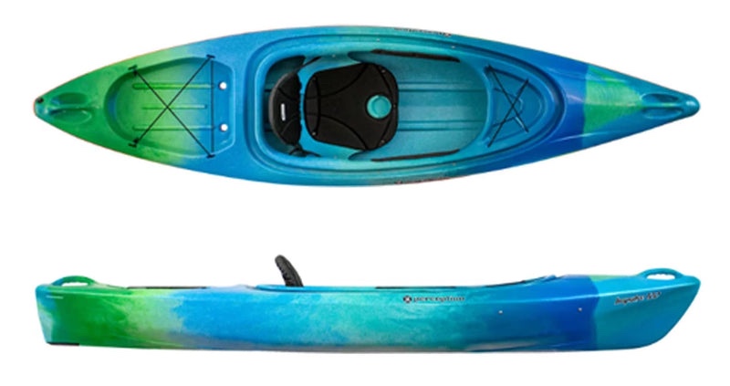 Perception Joyride - Sit Inside Kayak for Adults and Kids - Recreational and Multi-Water Kayak with Selfie Slot - 10FT - Blue/Green Kayak