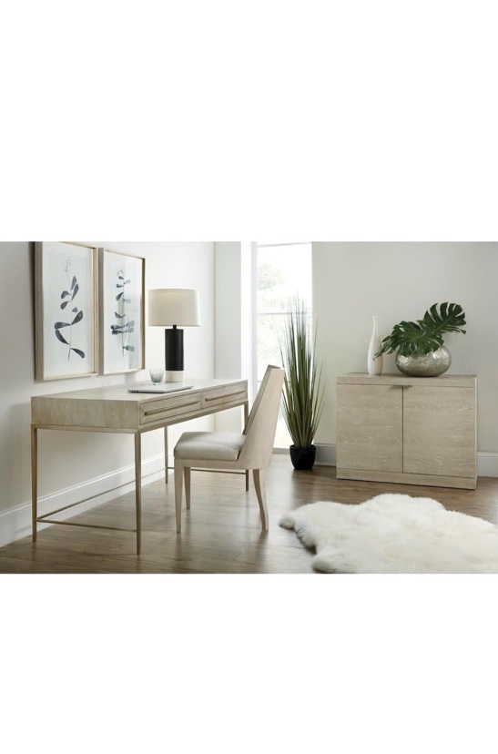 Hooker Furniture Cascade 56in Wide Modern Casual Zen Home Office Small chipping on right back corner, small scratch on top but otherwise beautiful condition. 26.25 D x 56.25 W x 30.75 H